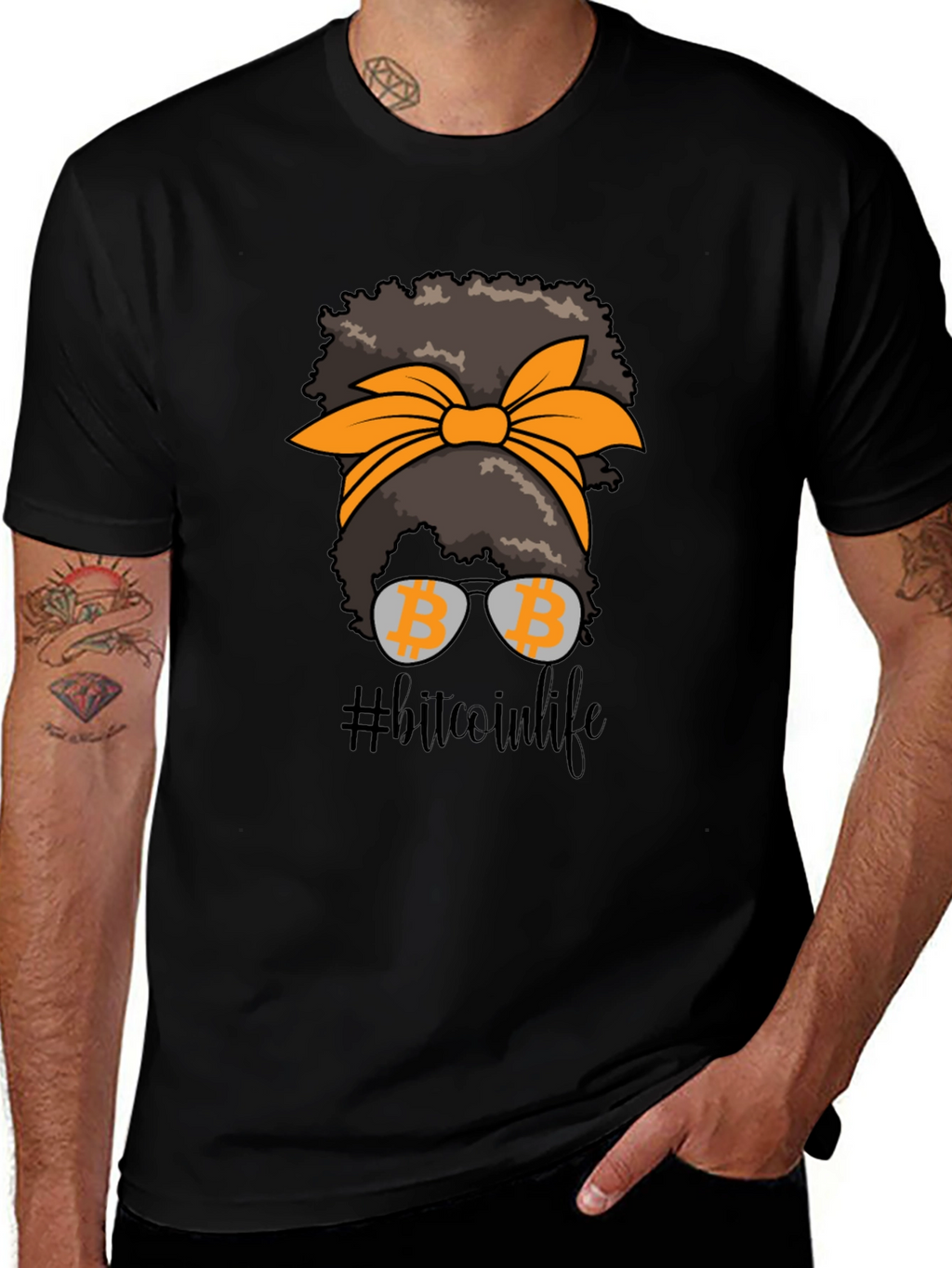 Bitcoin Life Messy Bun T-Shirt Crypto Tee