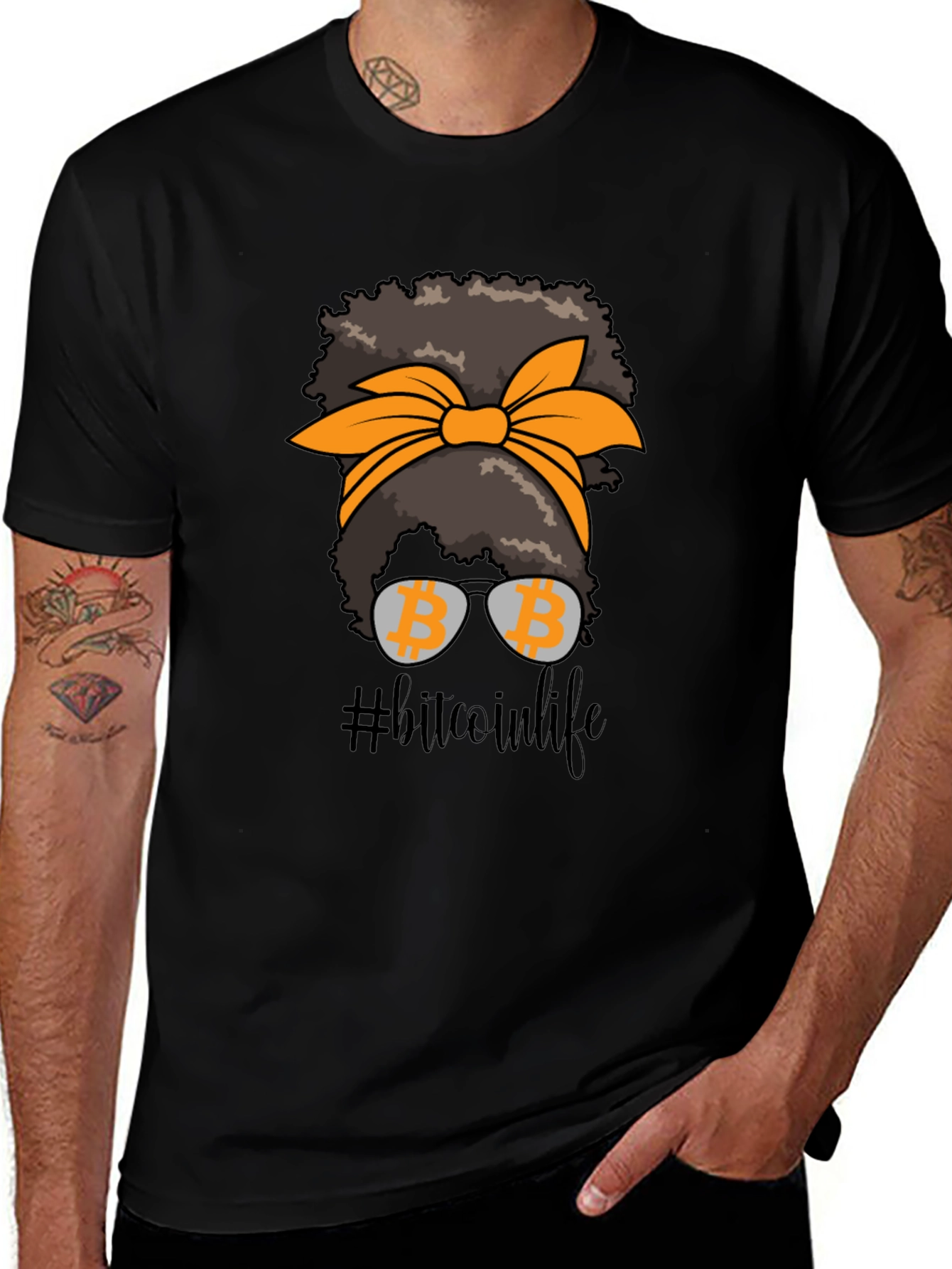 Bitcoin Life Messy Bun T-Shirt Crypto Tee