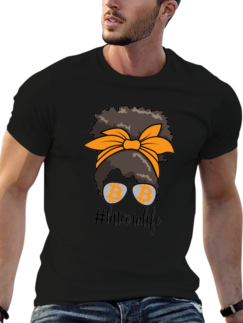 Bitcoin Life Messy Bun T-Shirt Crypto Tee