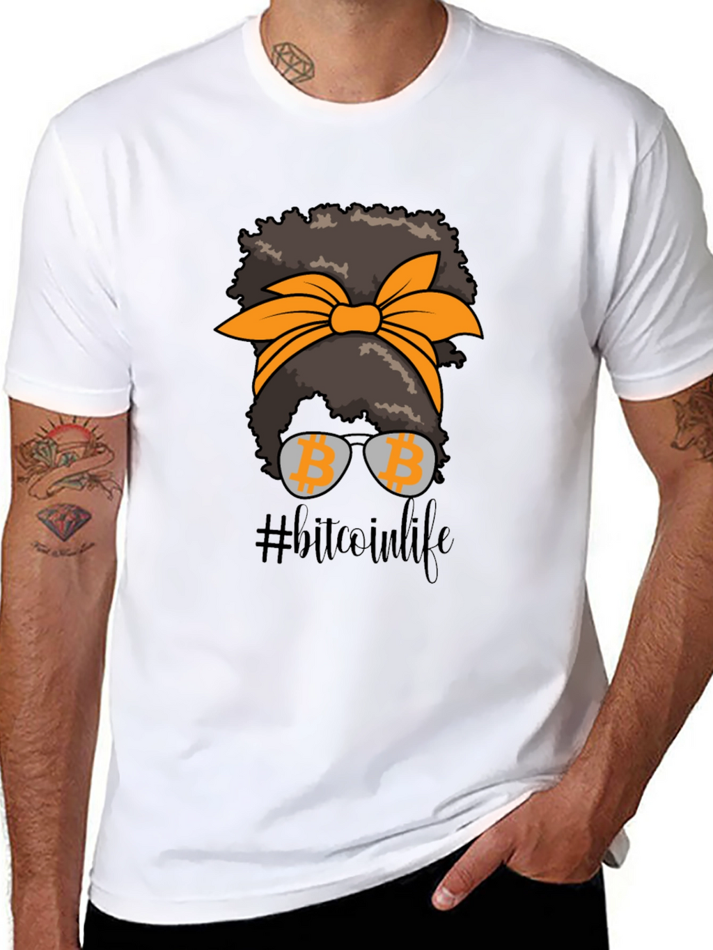 Bitcoin Life Messy Bun T-Shirt Crypto Tee