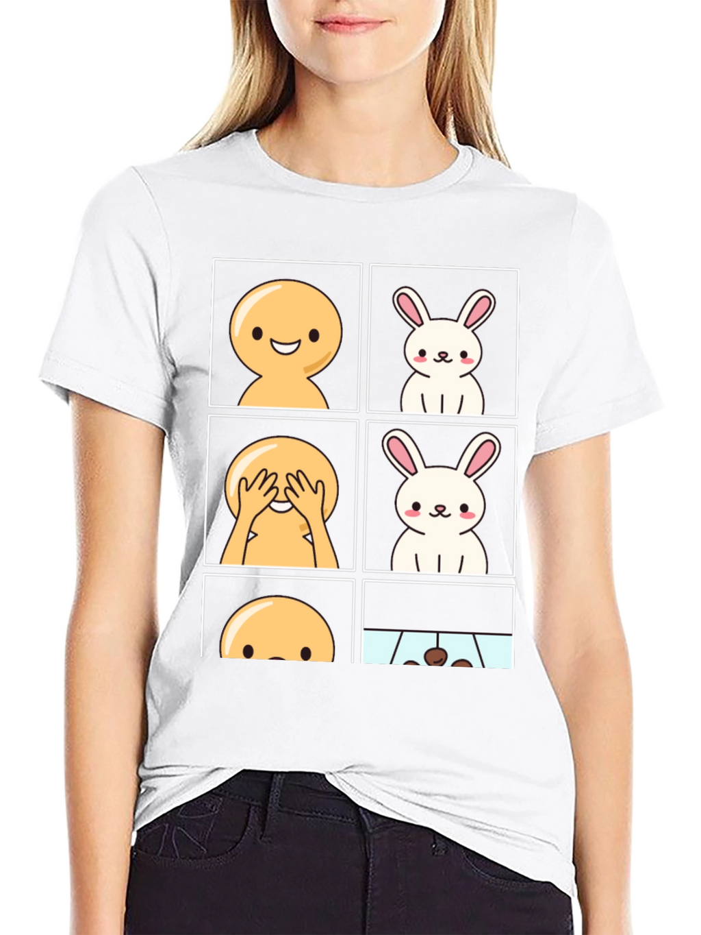 Funny Peek-a-Boo Bunny T-Shirt