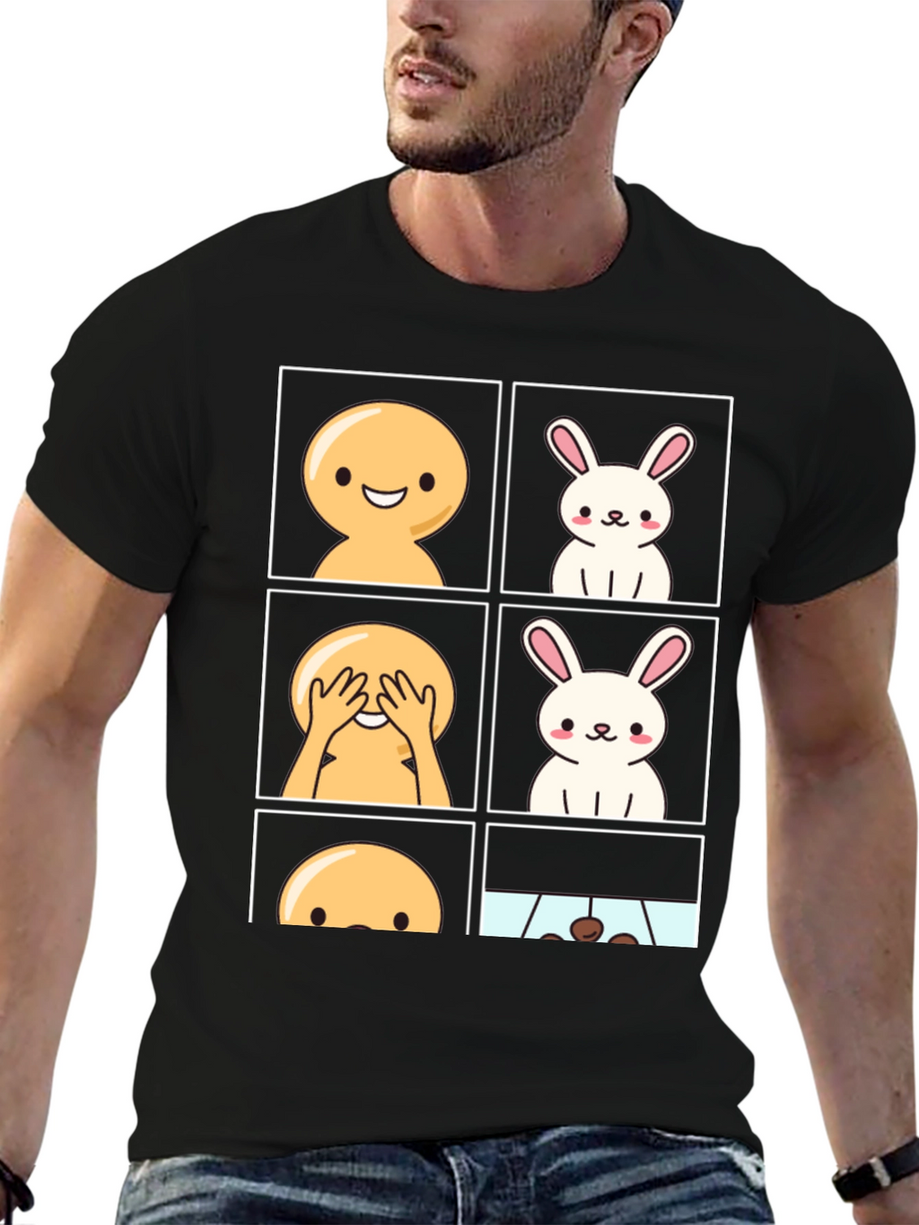 Funny Peek-a-Boo Bunny T-Shirt