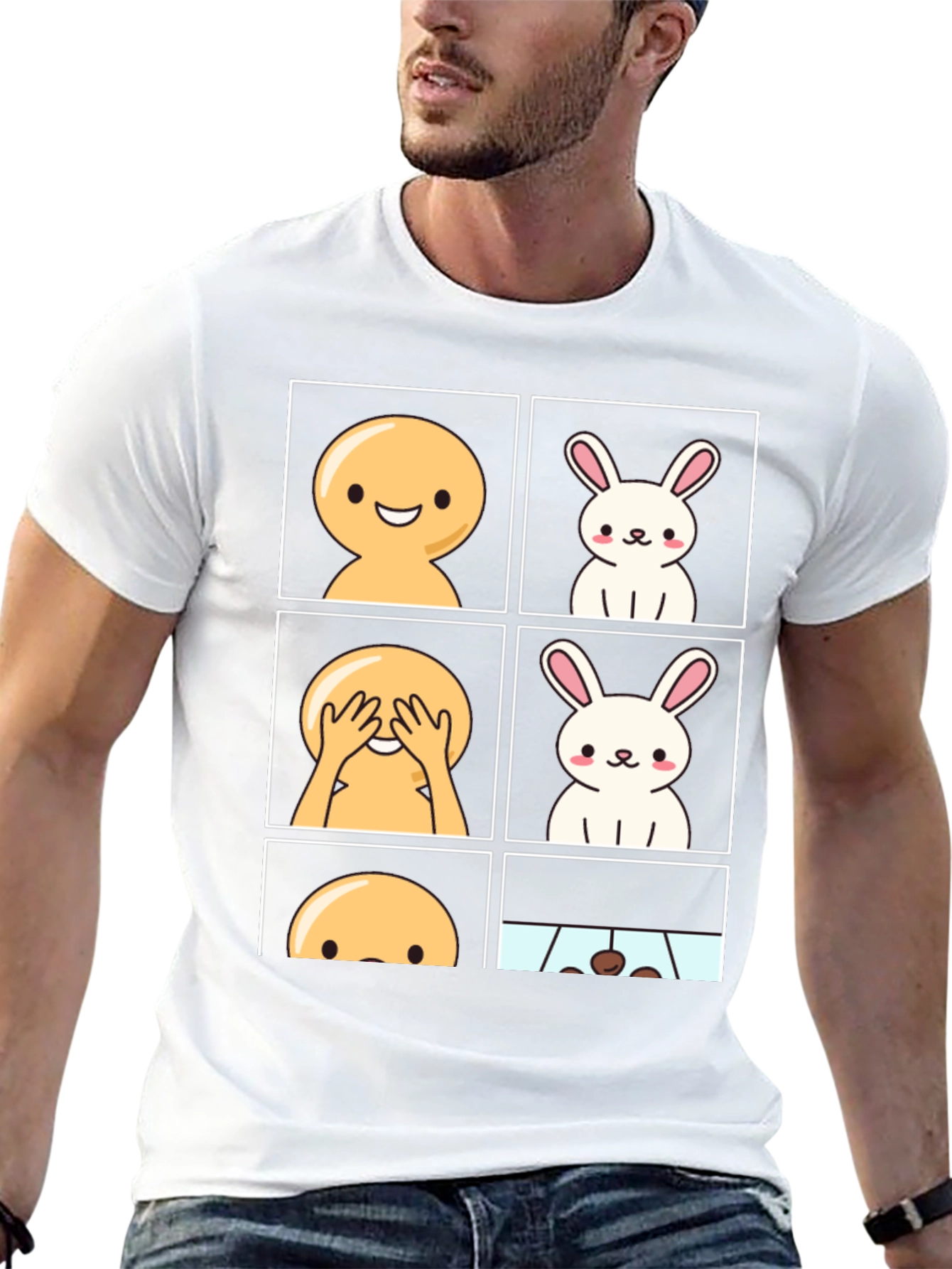 Funny Peek-a-Boo Bunny T-Shirt