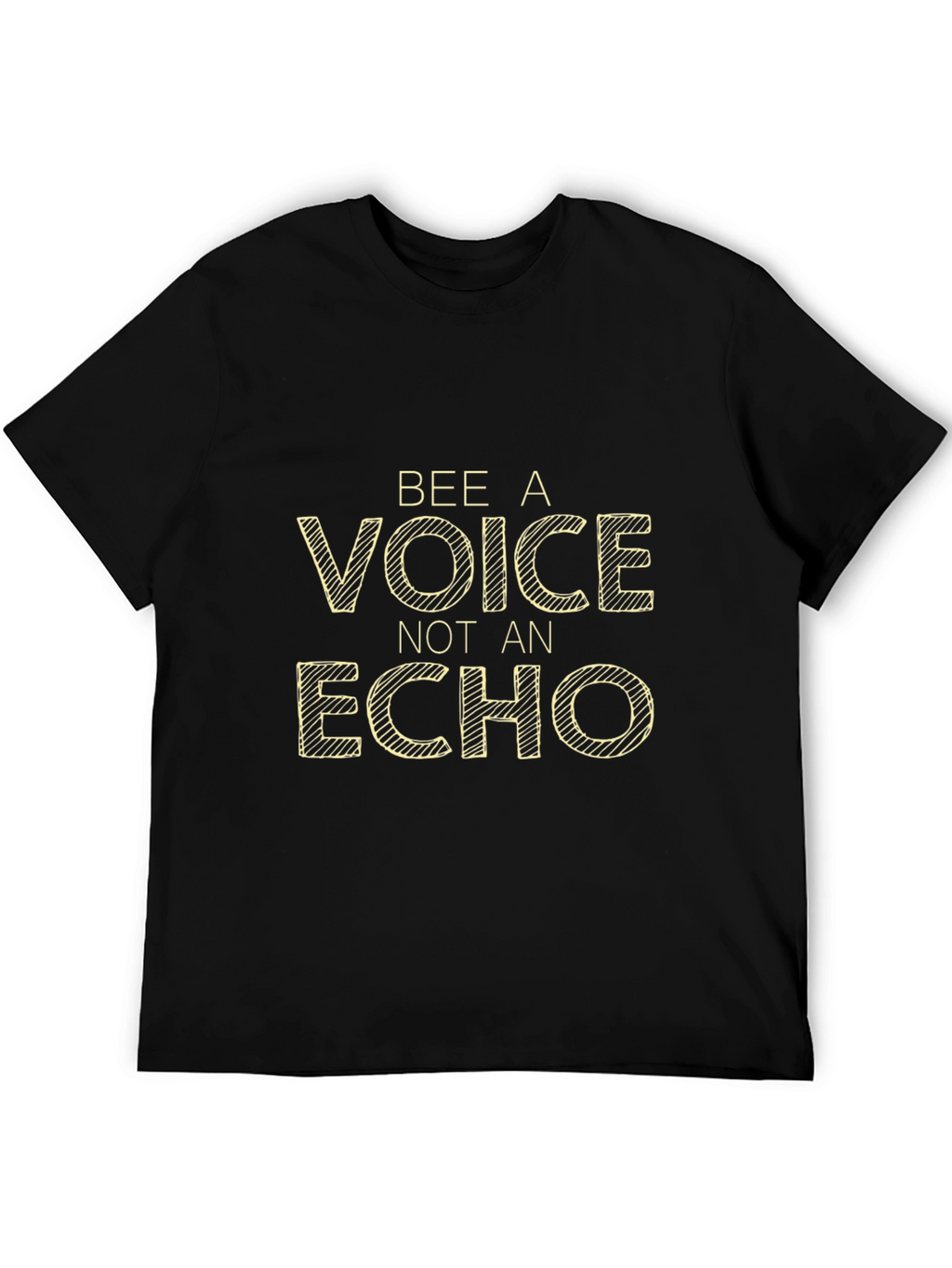 Bee A Voice Not An Echo Black Graphic Tee