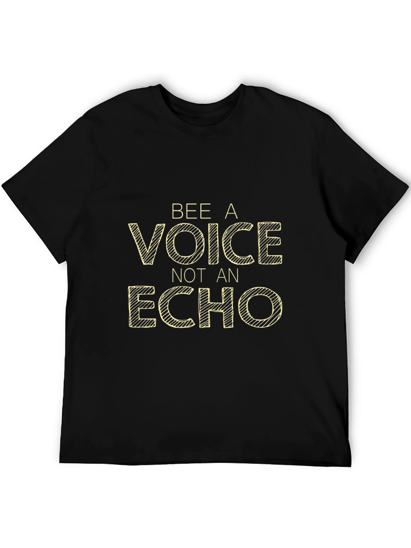 Bee A Voice Not An Echo Black Graphic Tee