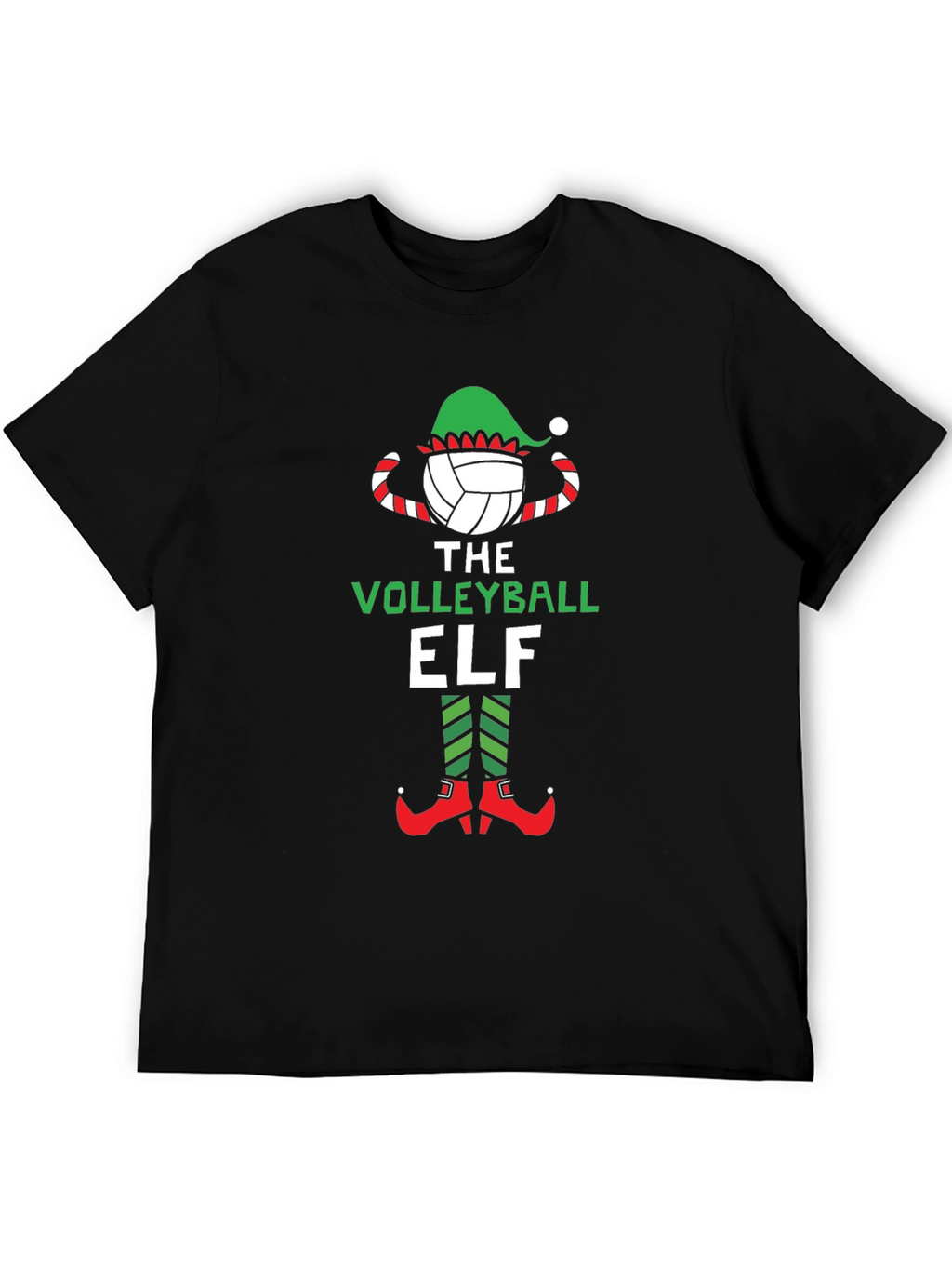 Volleyball Elf Graphic Tee - Christmas Holiday Shirt