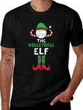 Volleyball Elf Graphic Tee - Christmas Holiday Shirt
