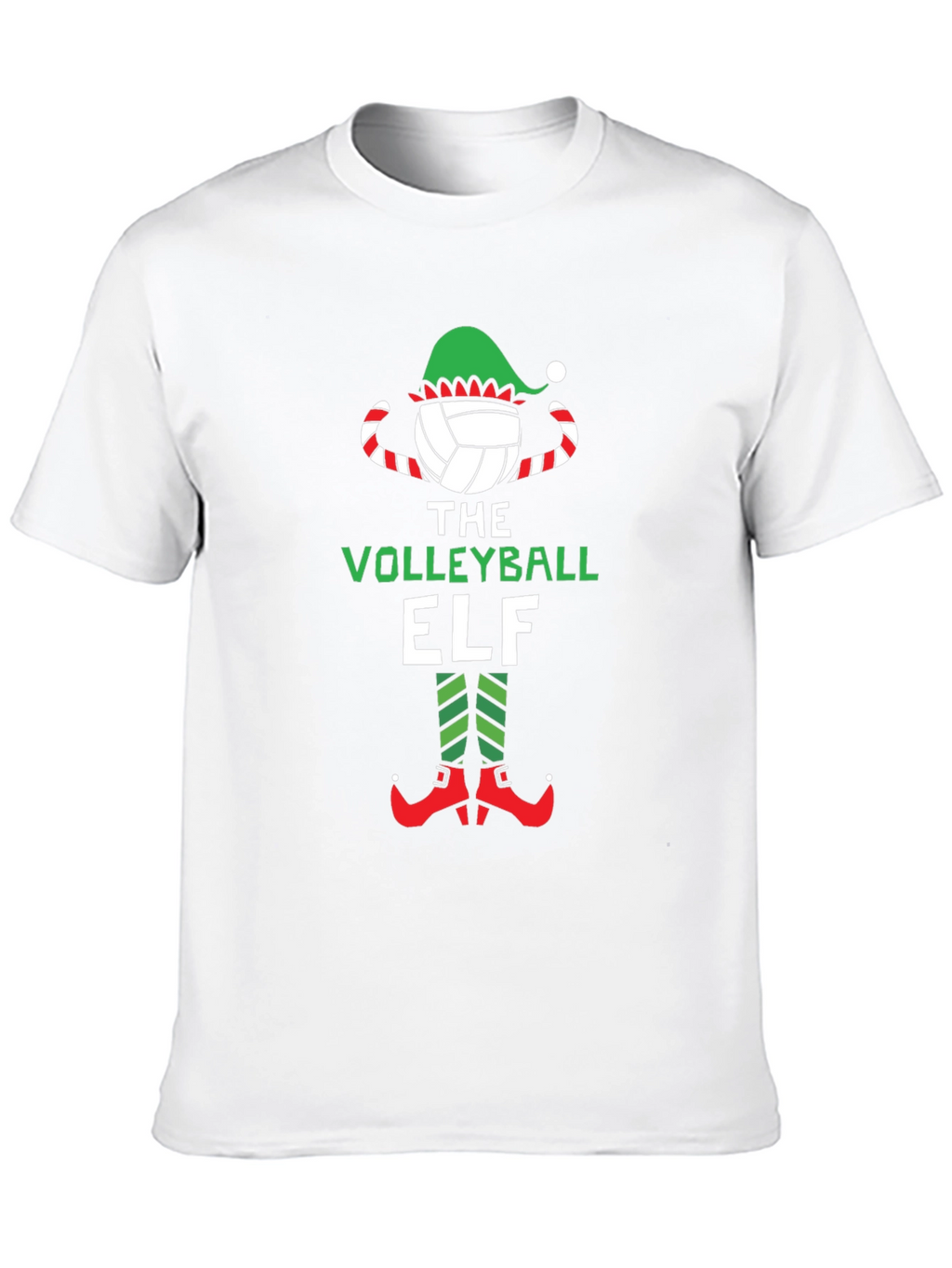 Volleyball Elf Graphic Tee - Christmas Holiday Shirt