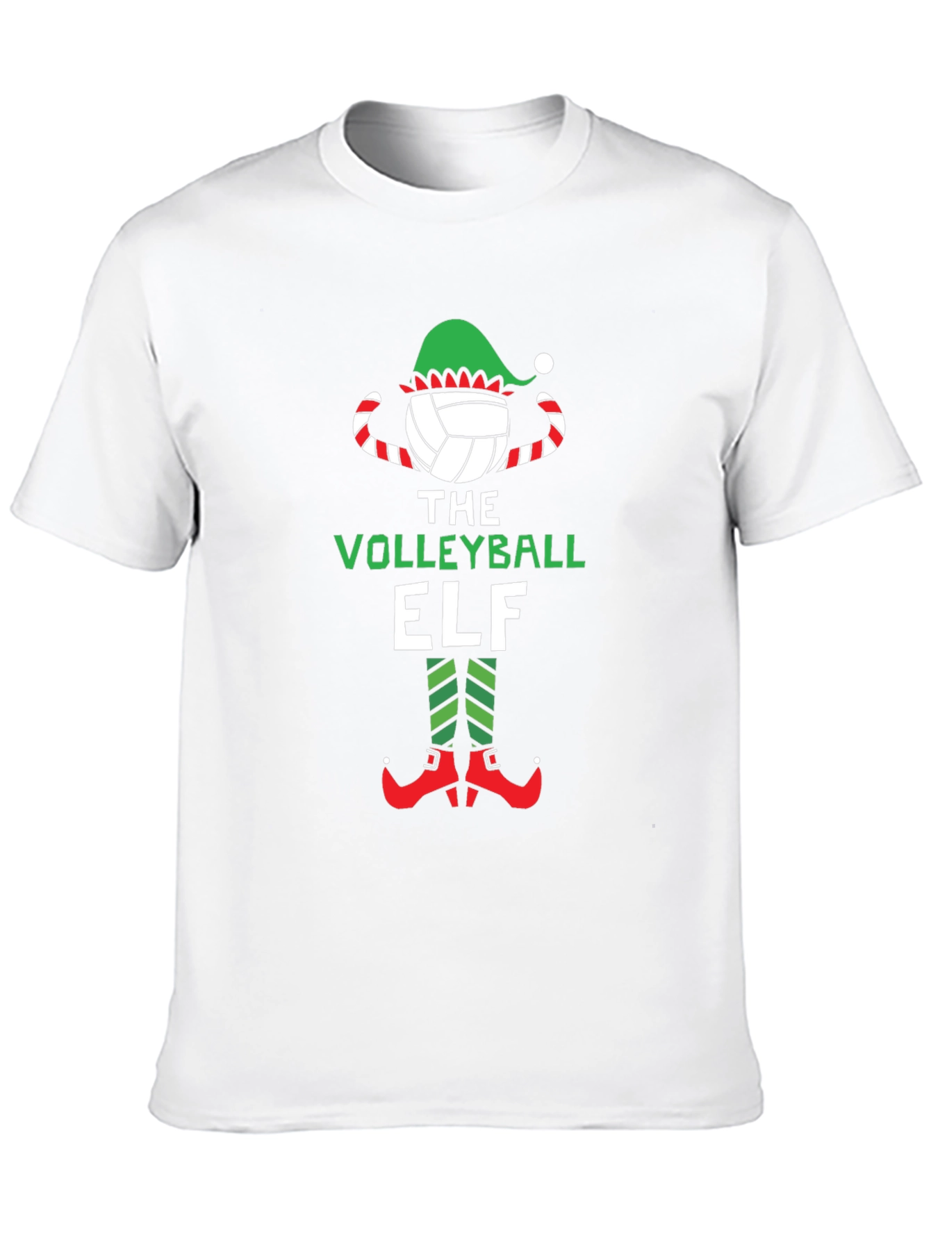 Volleyball Elf Graphic Tee - Christmas Holiday Shirt