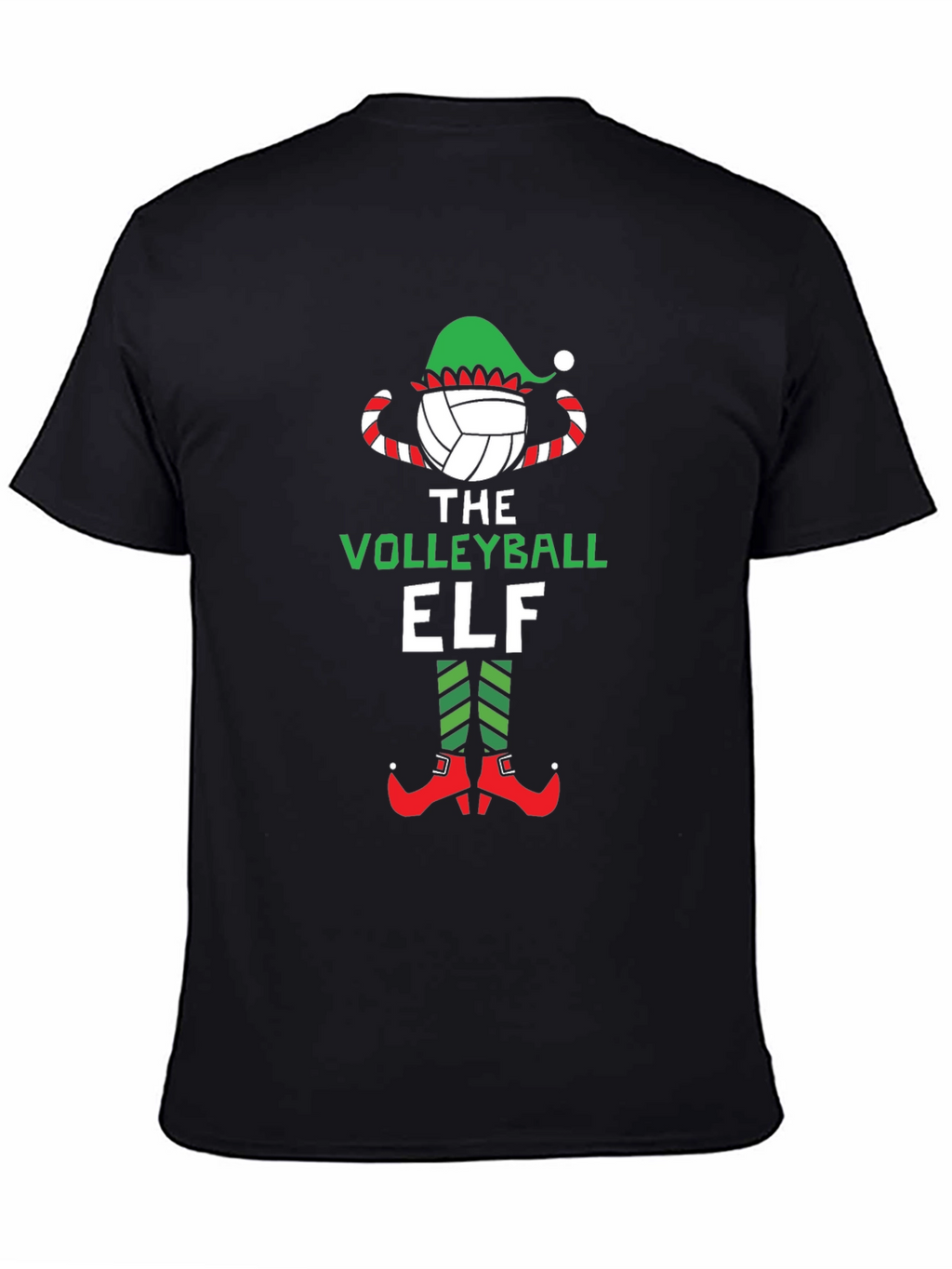 Volleyball Elf Graphic Tee - Christmas Holiday Shirt