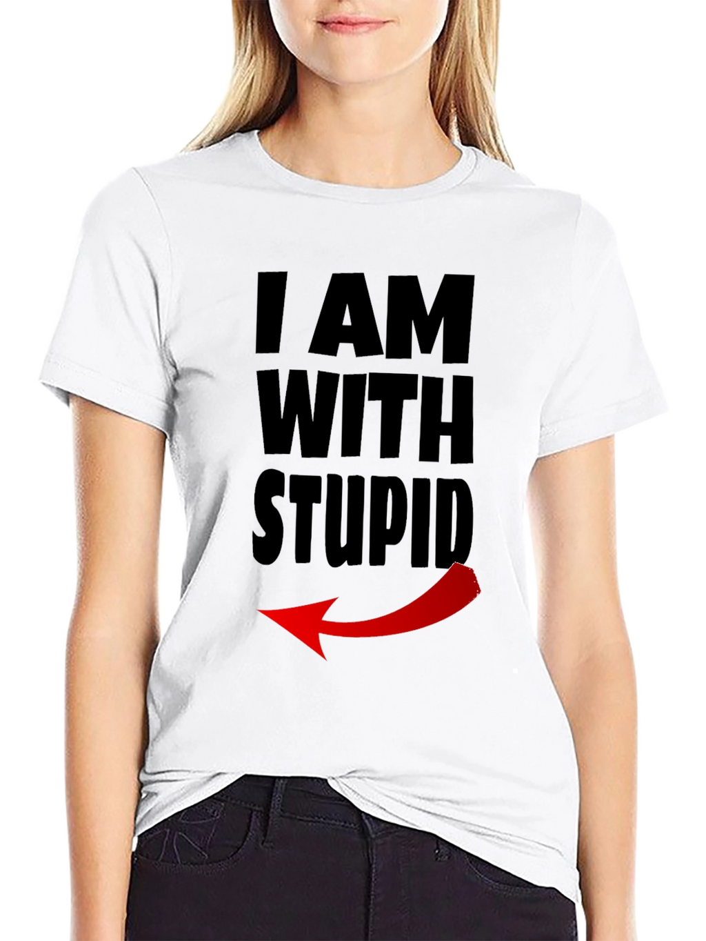 I Am With Stupid Funny Graphic Tee