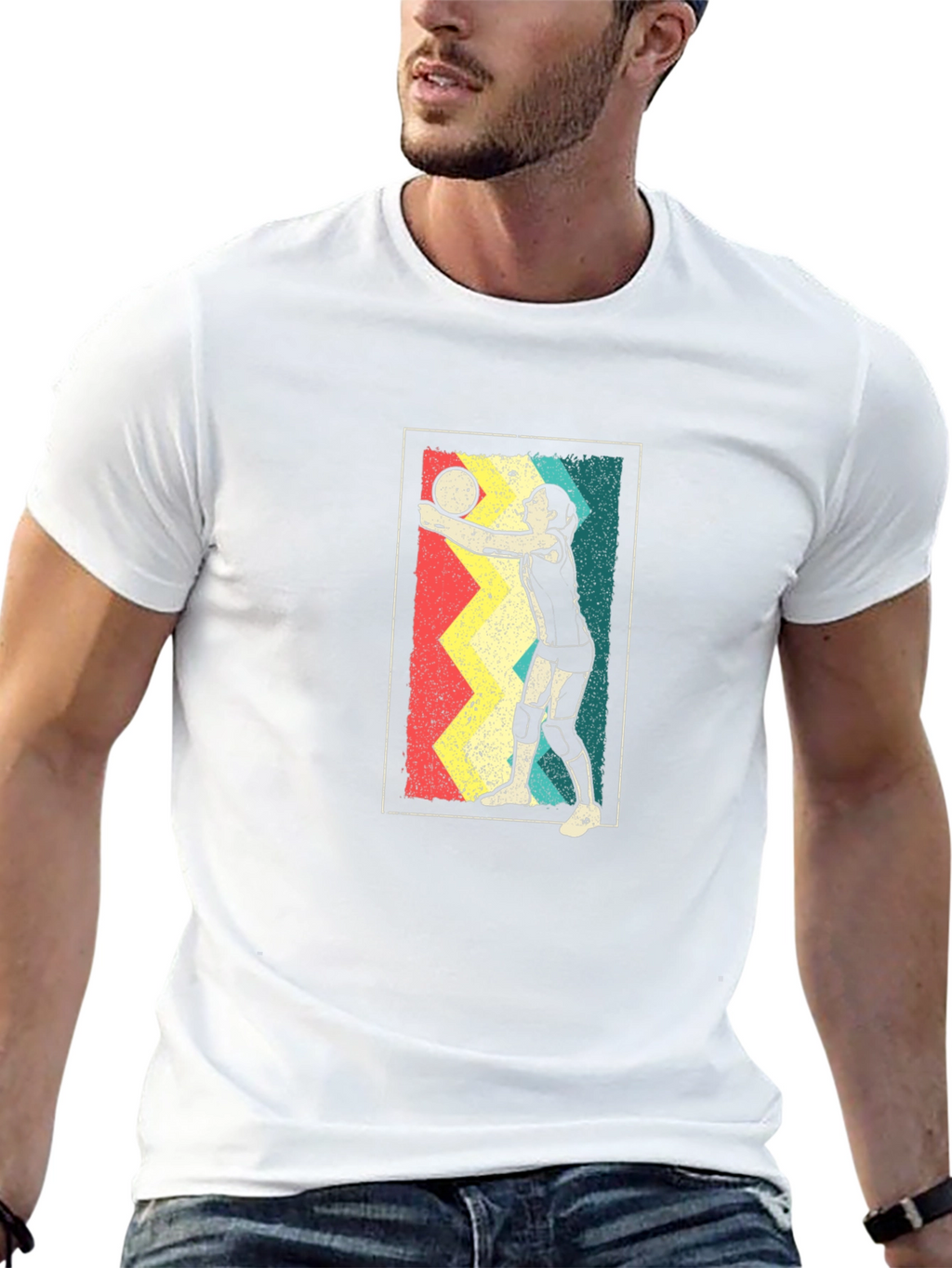 Retro Volleyball Player Graphic Tee