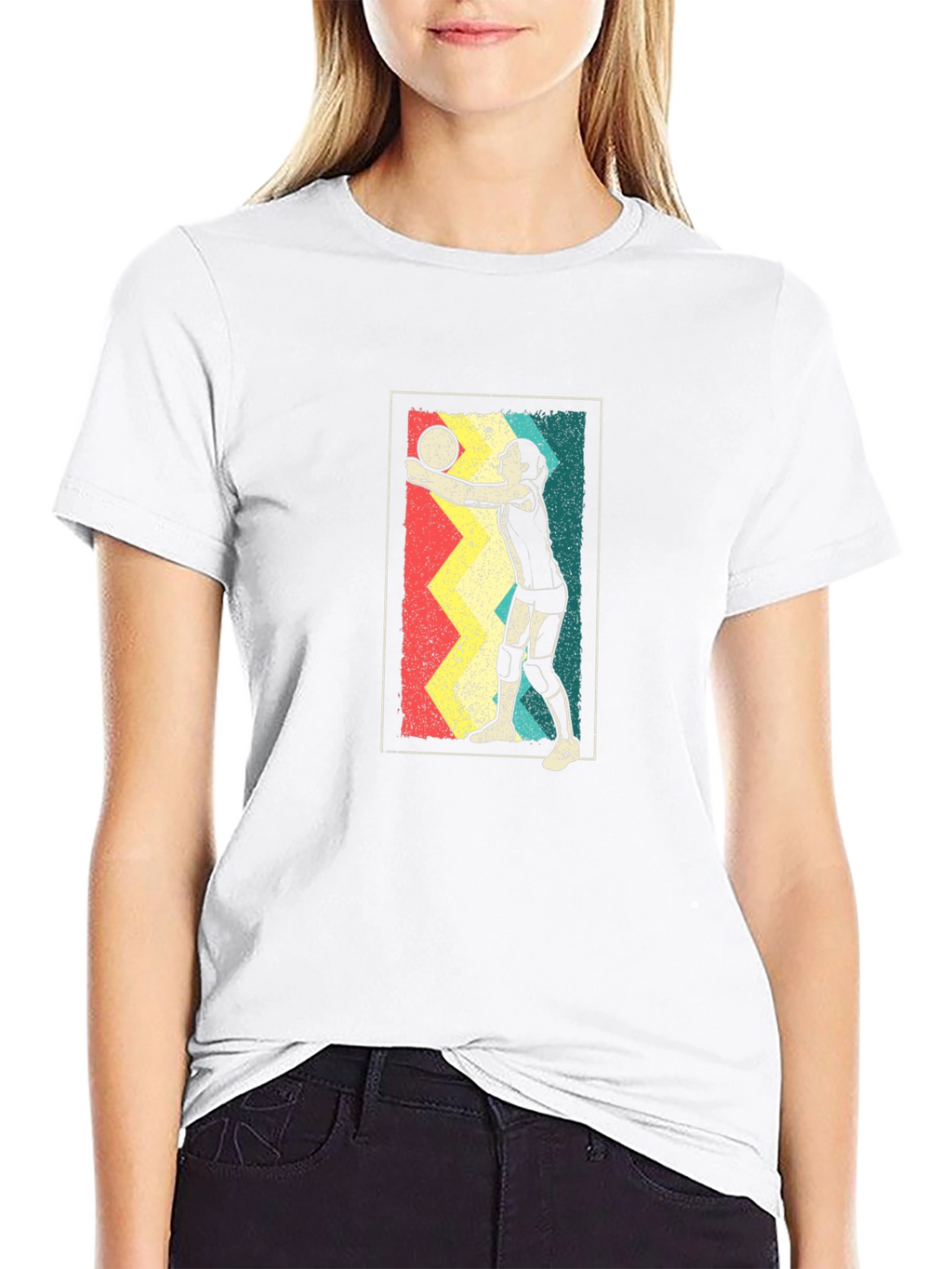 Retro Volleyball Player Graphic Tee