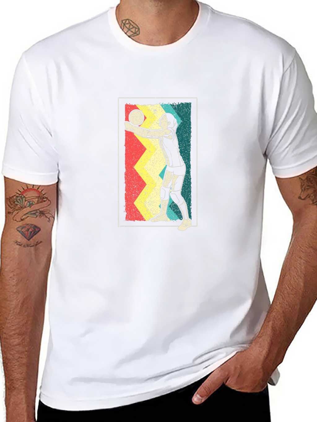 Retro Volleyball Player Graphic Tee