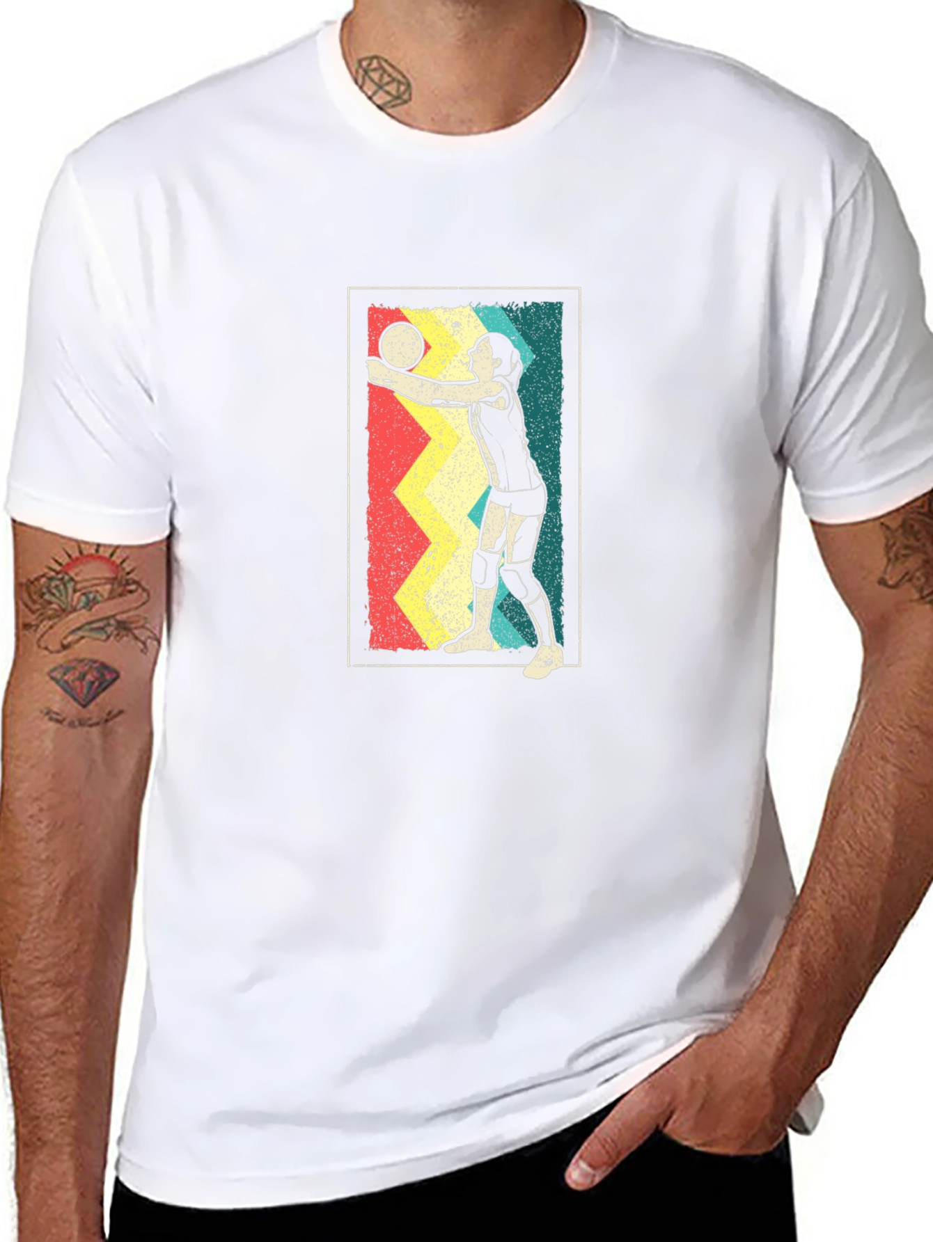 Retro Volleyball Player Graphic Tee