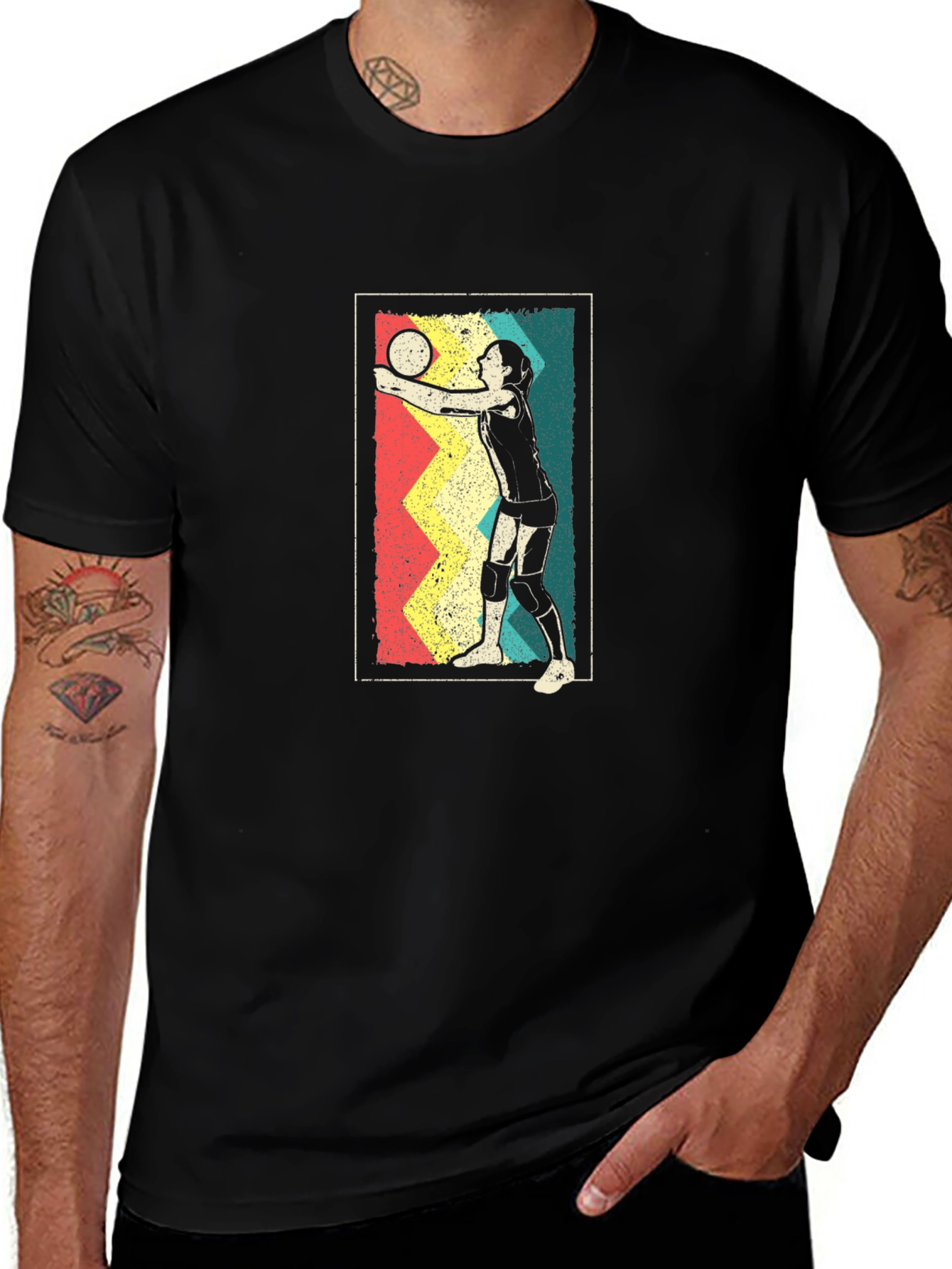 Retro Volleyball Player Graphic Tee