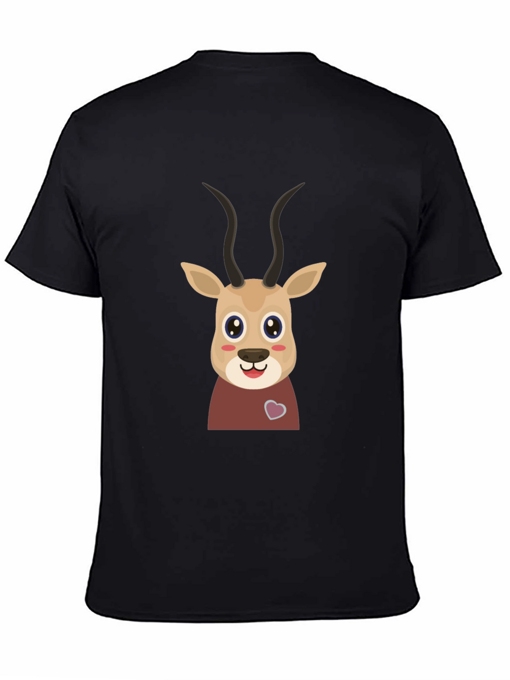 Cute Gazelle Graphic Tee - Black Cotton Blend Shirt