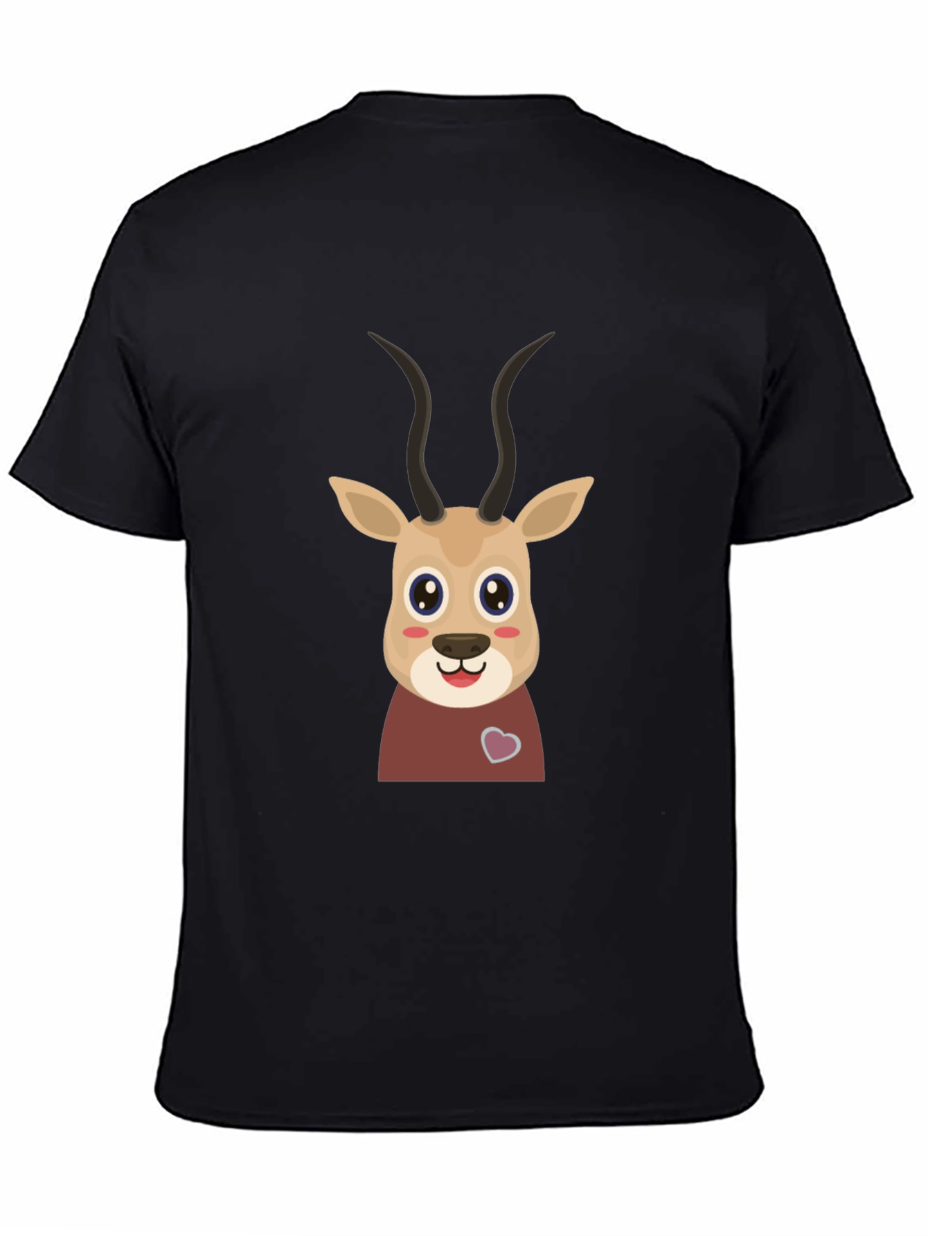 Cute Gazelle Graphic Tee - Black Cotton Blend Shirt
