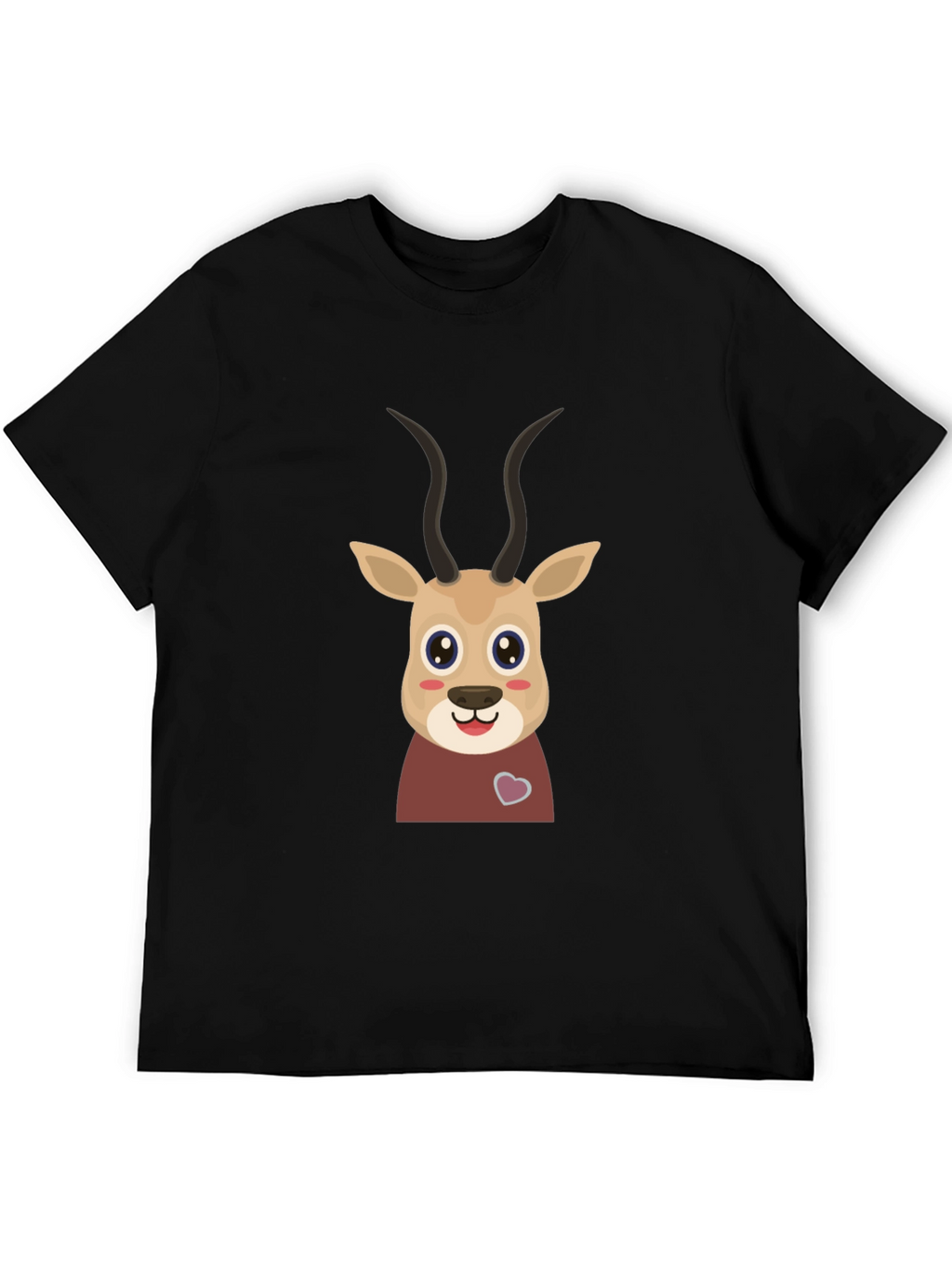 Cute Gazelle Graphic Tee - Black Cotton Blend Shirt