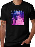 I Am One Graphic Print Black T-Shirt