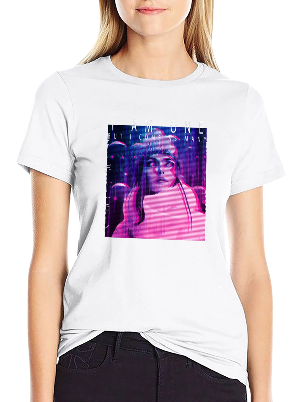 I Am One Graphic Print Black T-Shirt