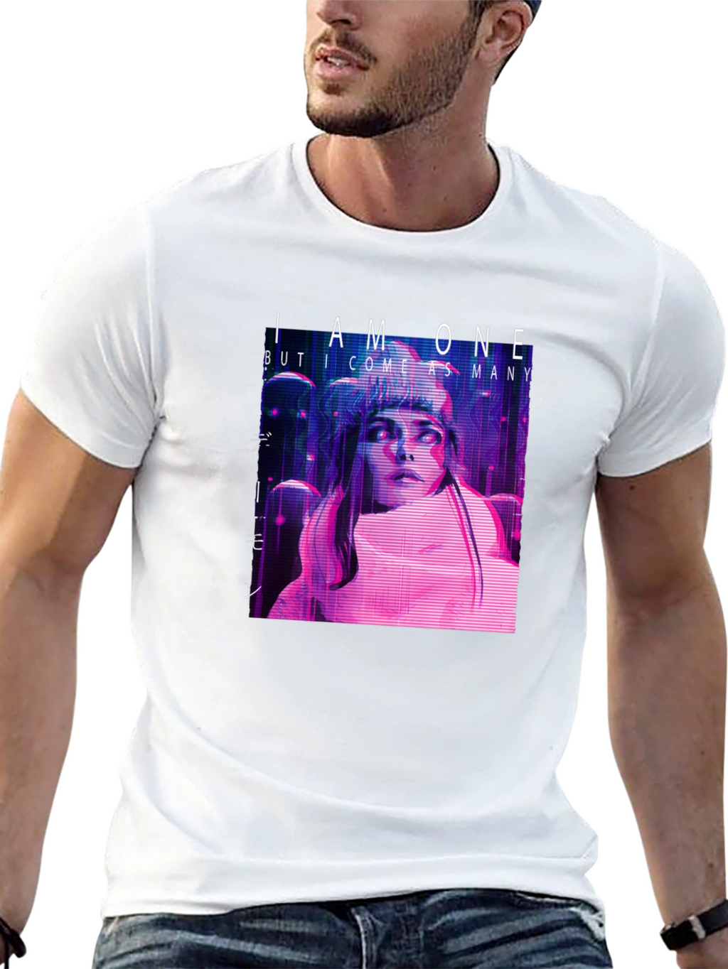 I Am One Graphic Print Black T-Shirt
