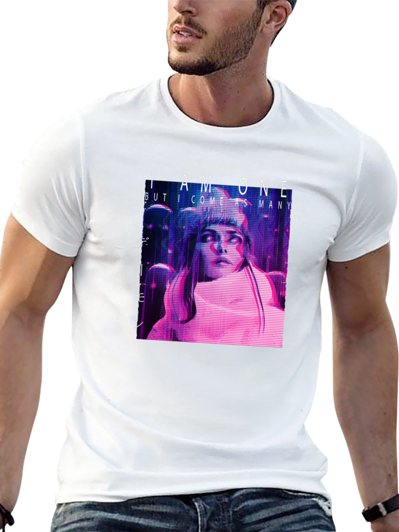 I Am One Graphic Print Black T-Shirt