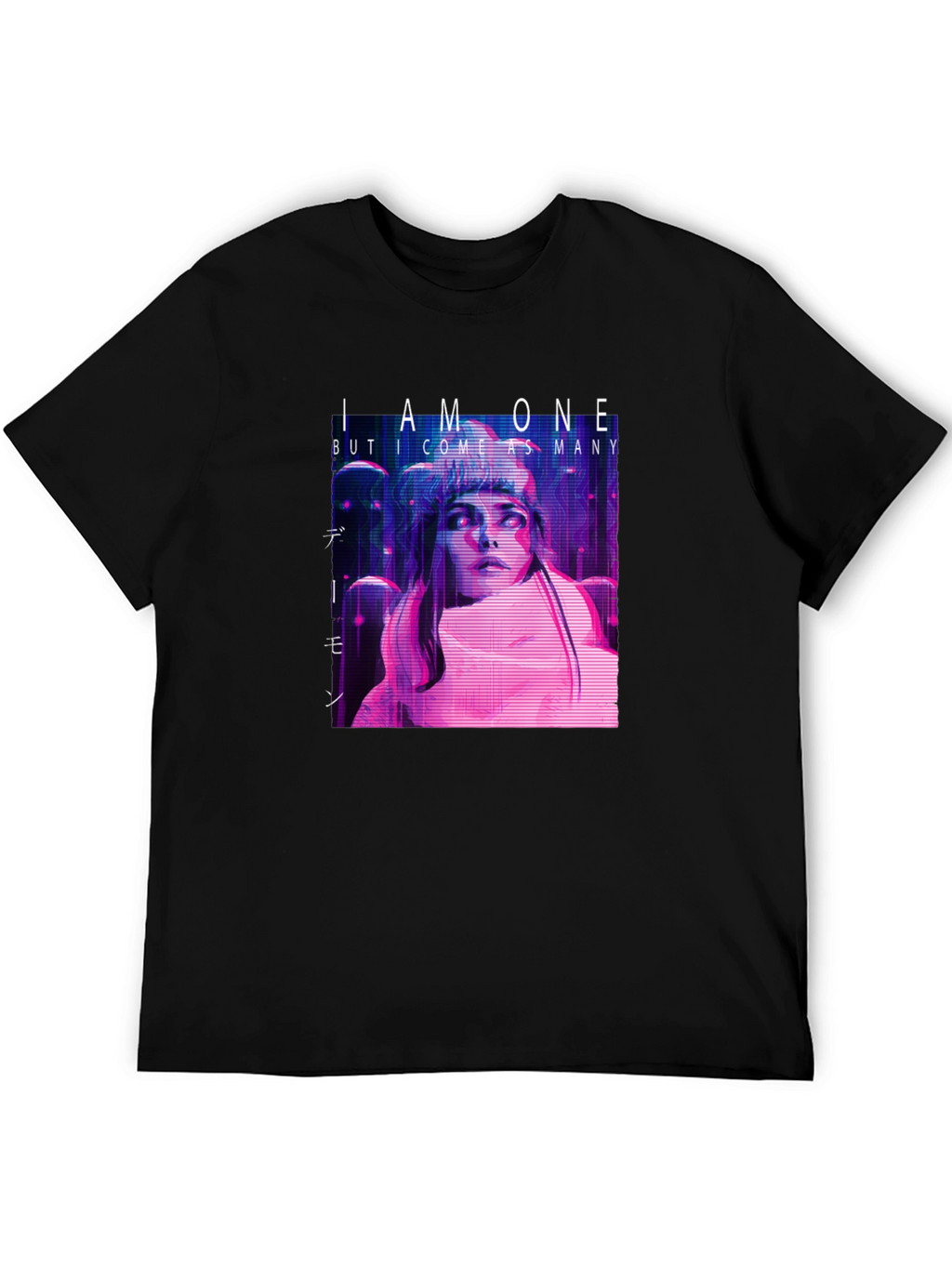 I Am One Graphic Print Black T-Shirt