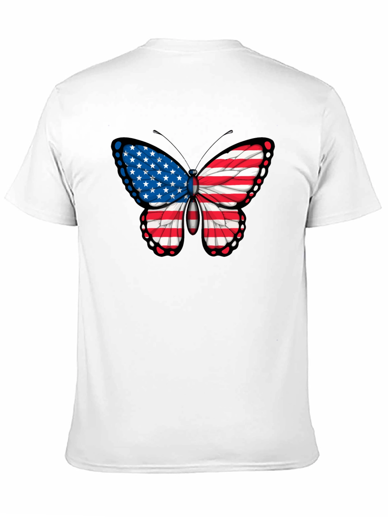 American Flag Butterfly Graphic Tee - Patriotic T-Shirt