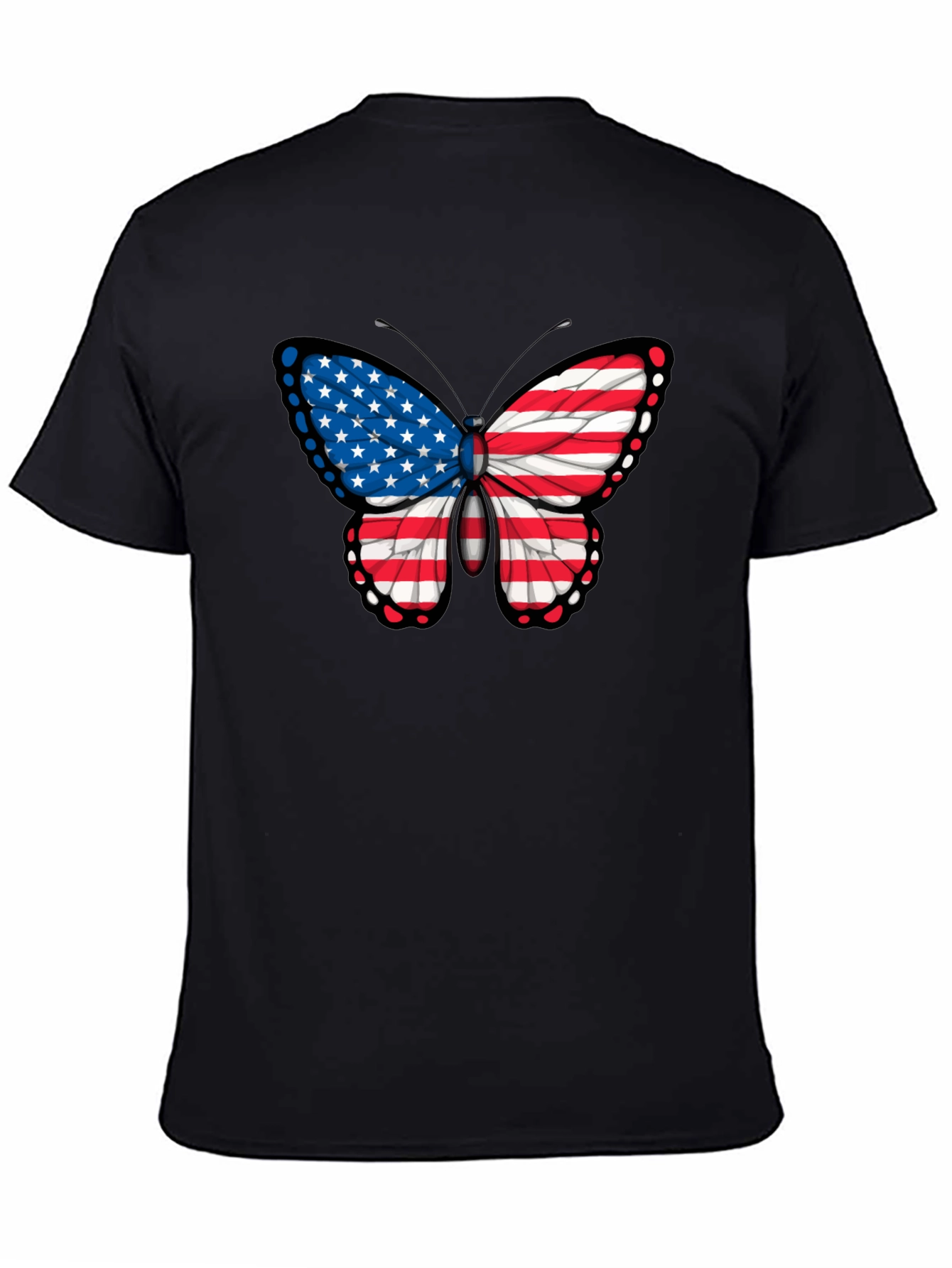 American Flag Butterfly Graphic Tee - Patriotic T-Shirt