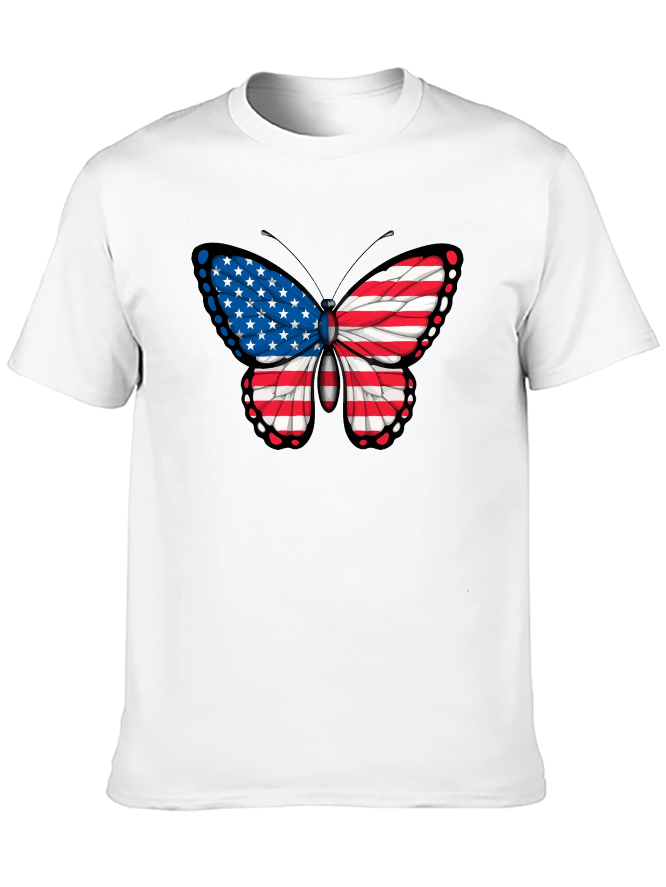 American Flag Butterfly Graphic Tee - Patriotic T-Shirt