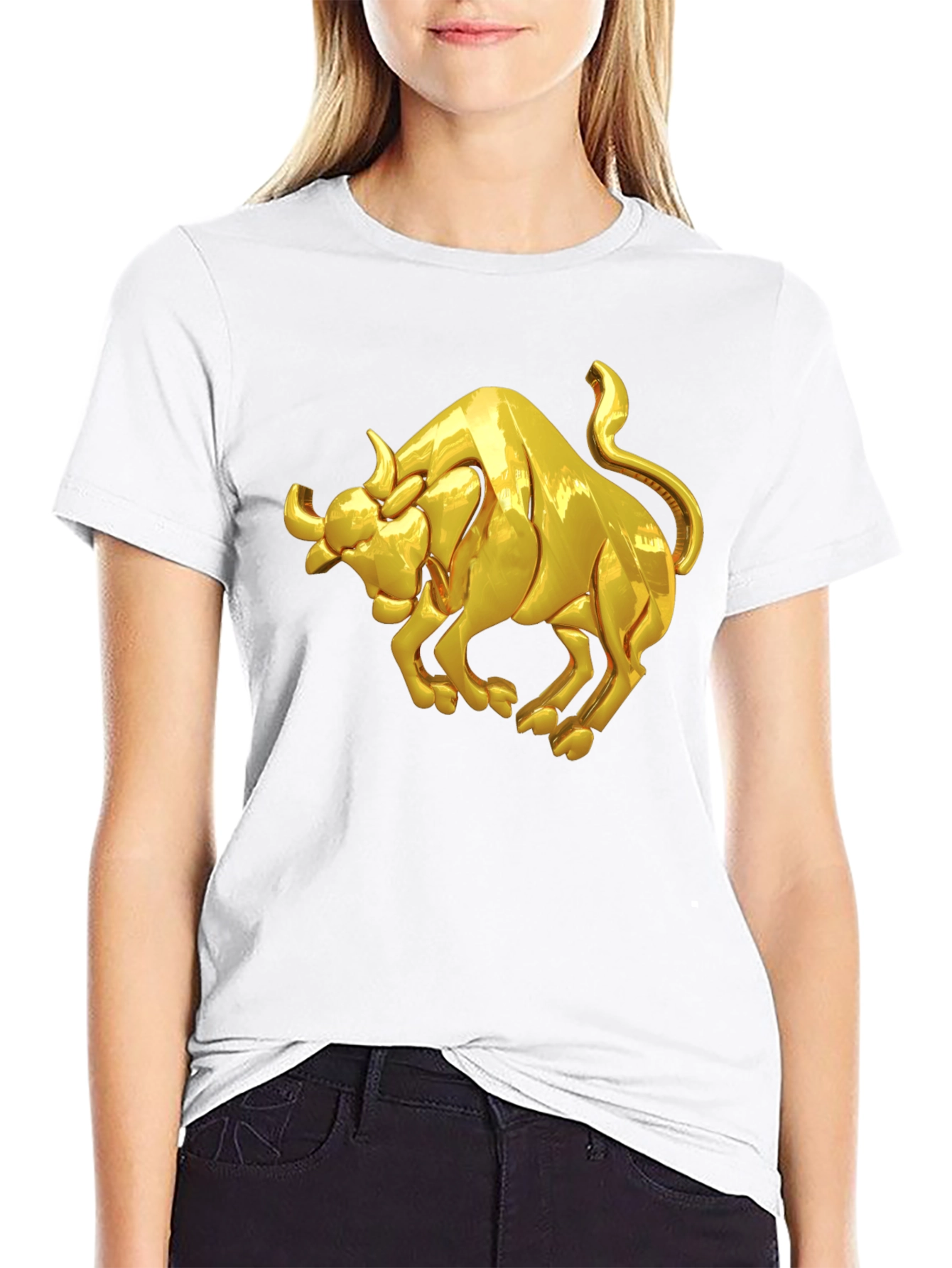 Golden Bull Graphic Black T-Shirt