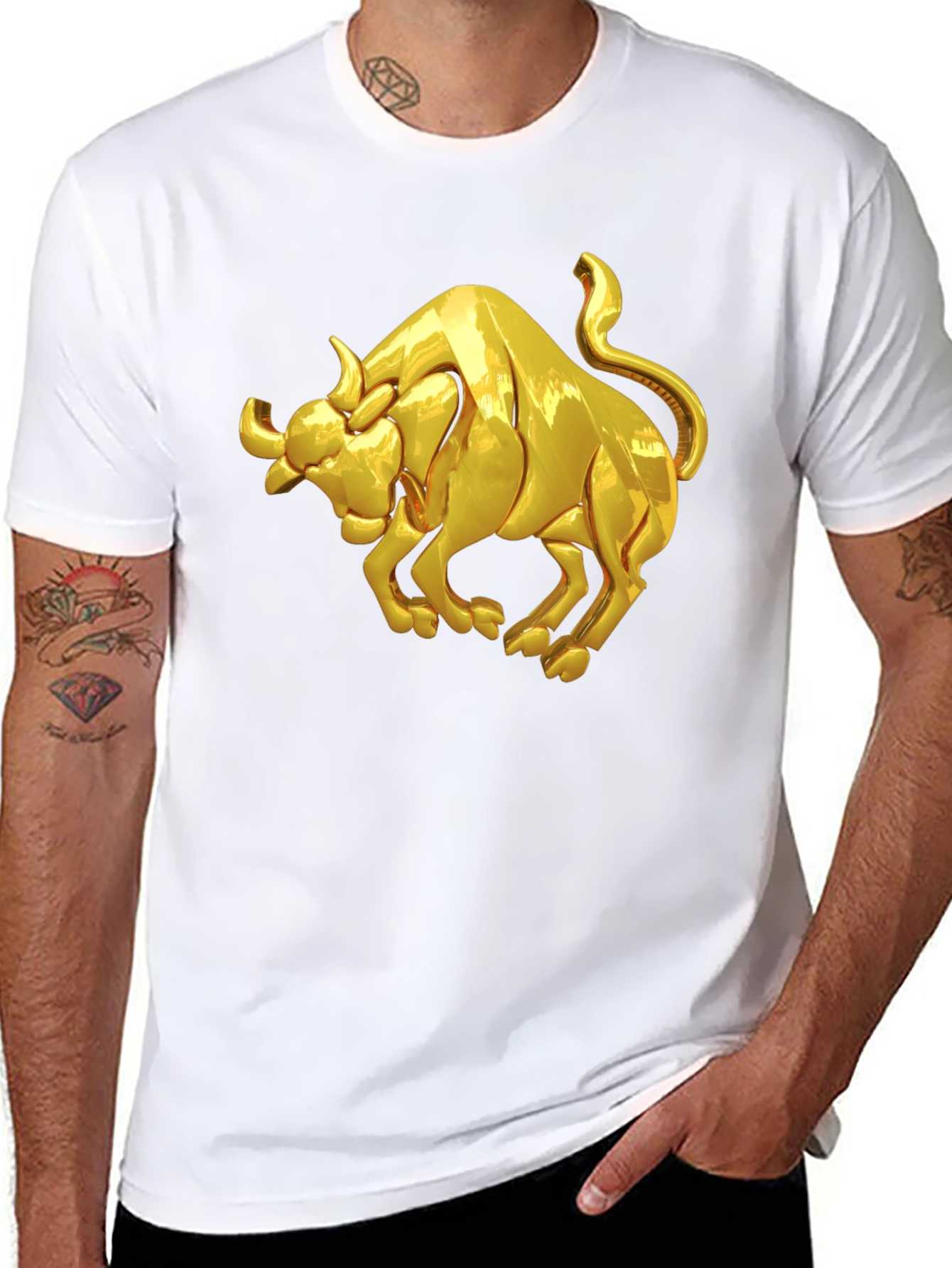 Golden Bull Graphic Black T-Shirt