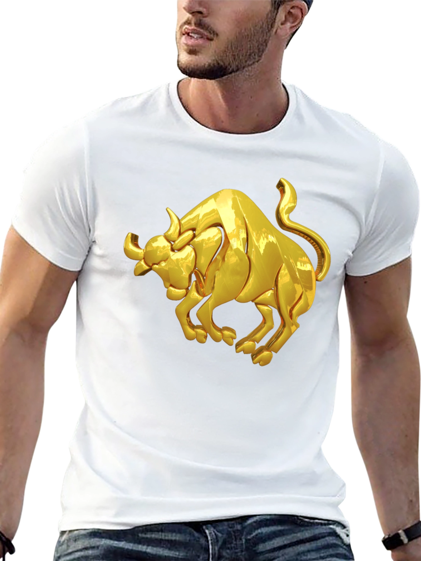 Golden Bull Graphic Black T-Shirt