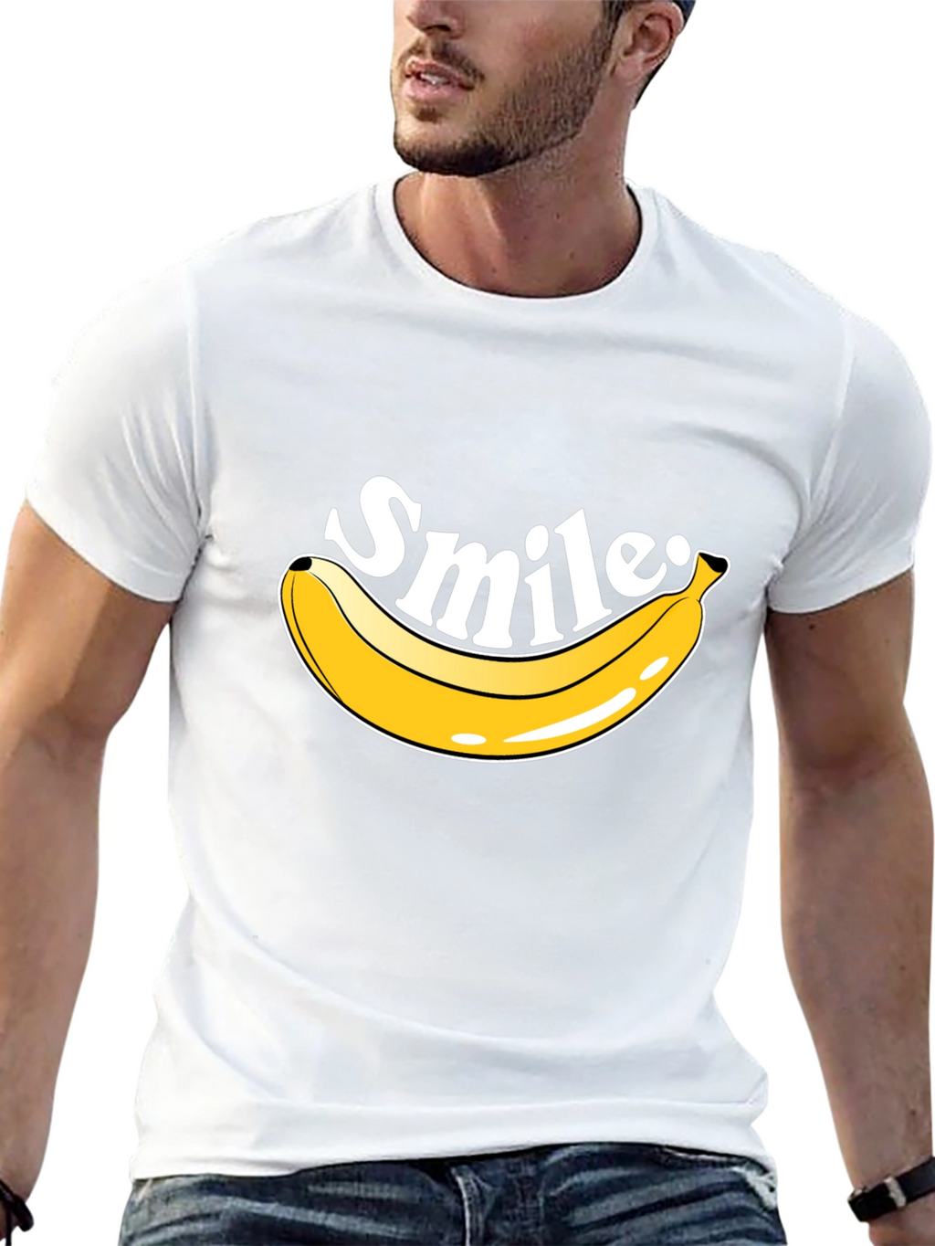 Smile Banana T-Shirt - Mens Crew Neck Tee