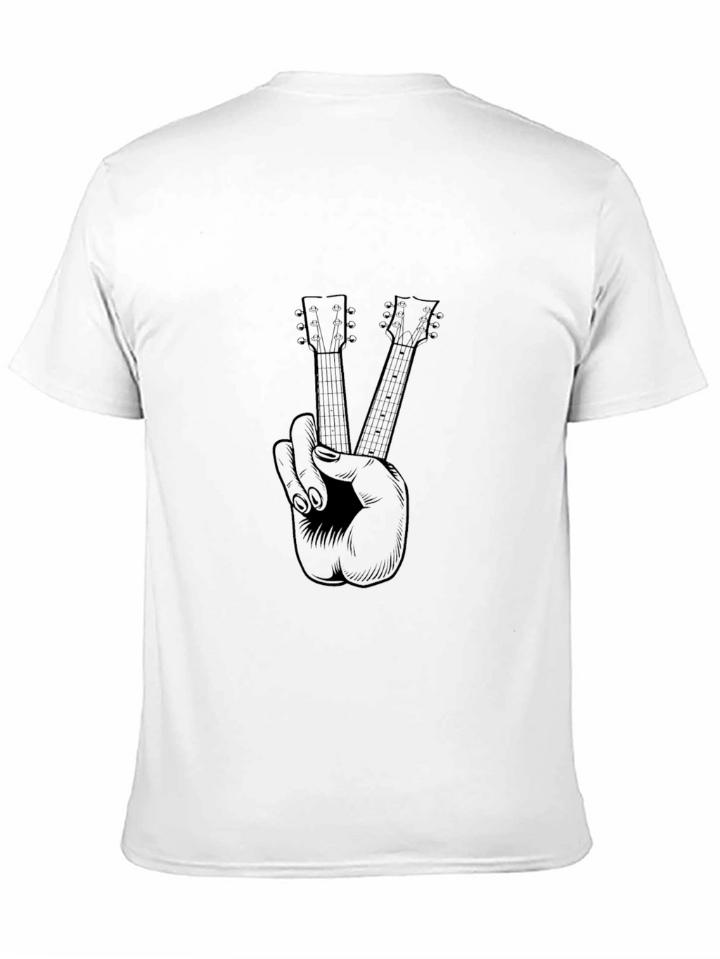 Guitar Peace Sign Graphic Tee - Black