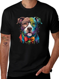 Dog with Glasses Graphic Tee - Black