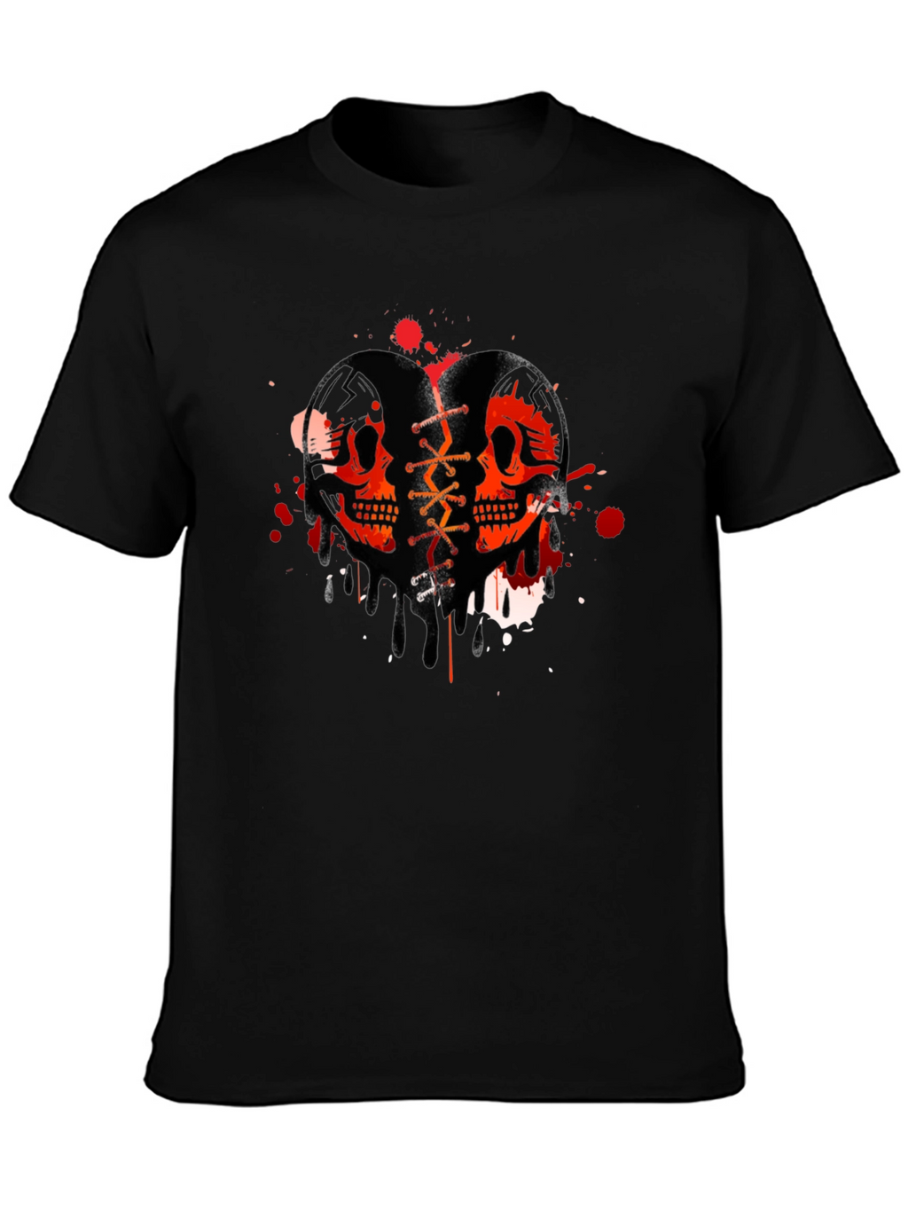 Skull Heart Graphic T-Shirt - Trendy Casual Tee