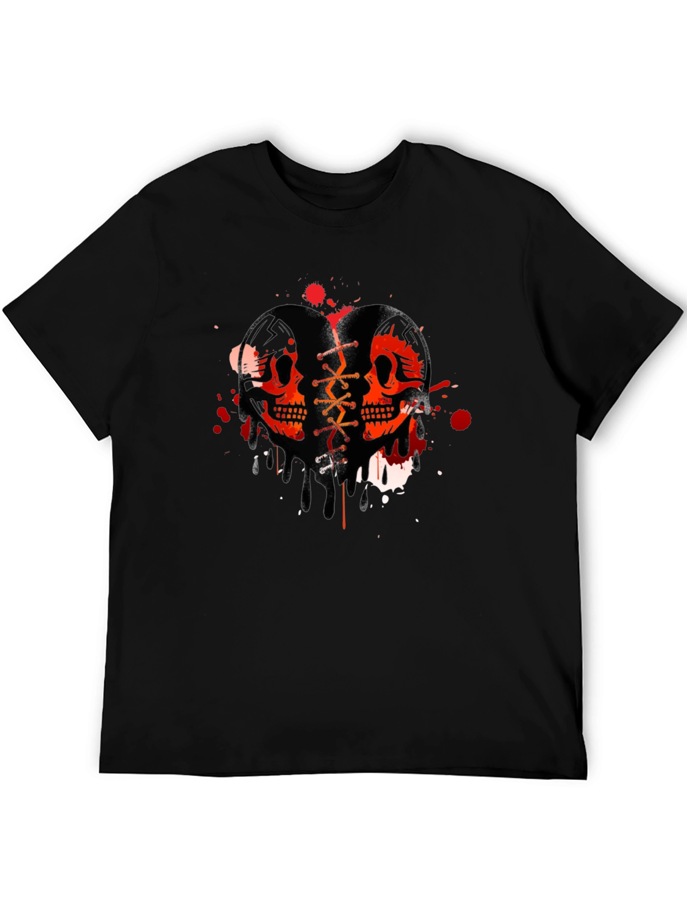 Skull Heart Graphic T-Shirt - Trendy Casual Tee