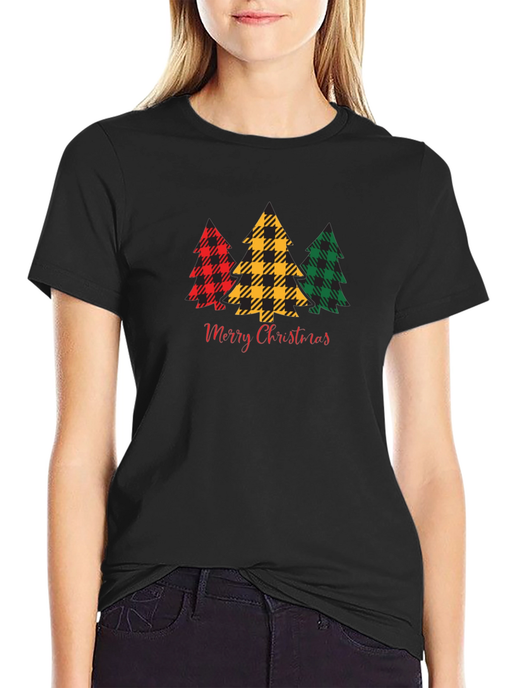 Plaid Christmas Tree Graphic Tee