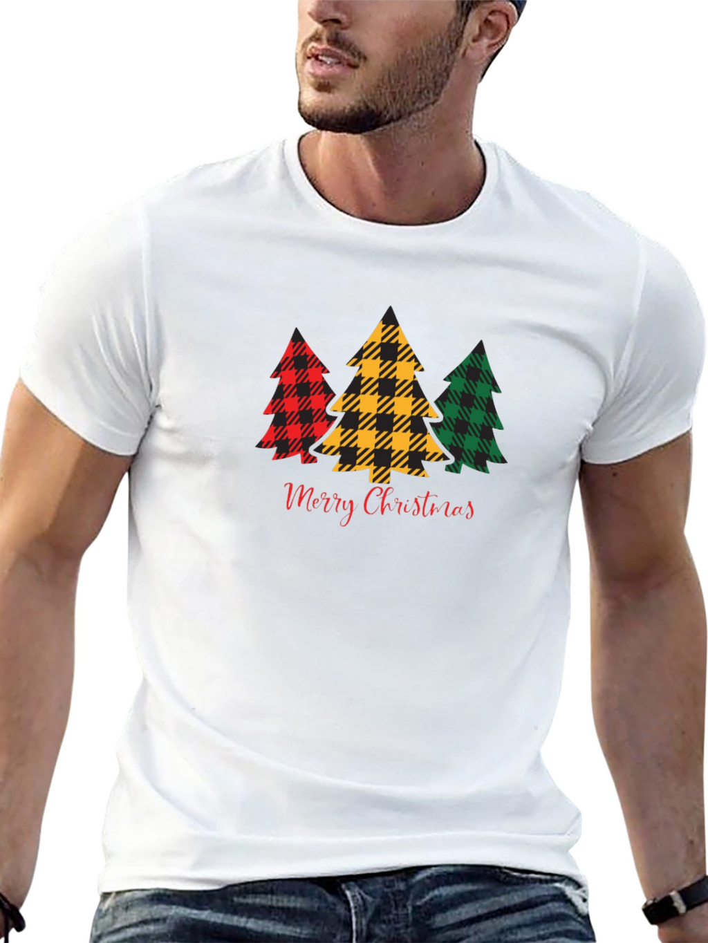 Plaid Christmas Tree Graphic Tee