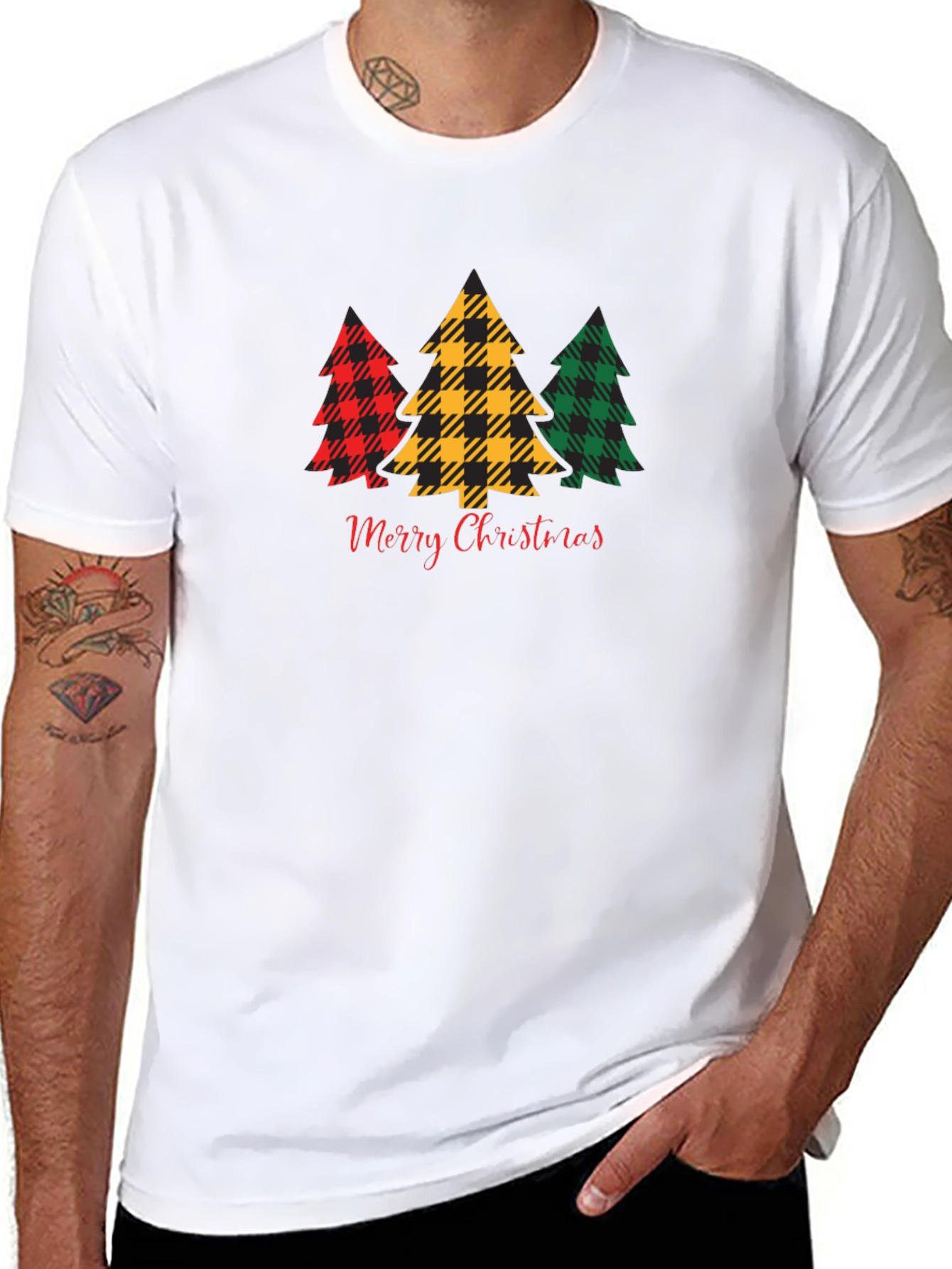 Plaid Christmas Tree Graphic Tee