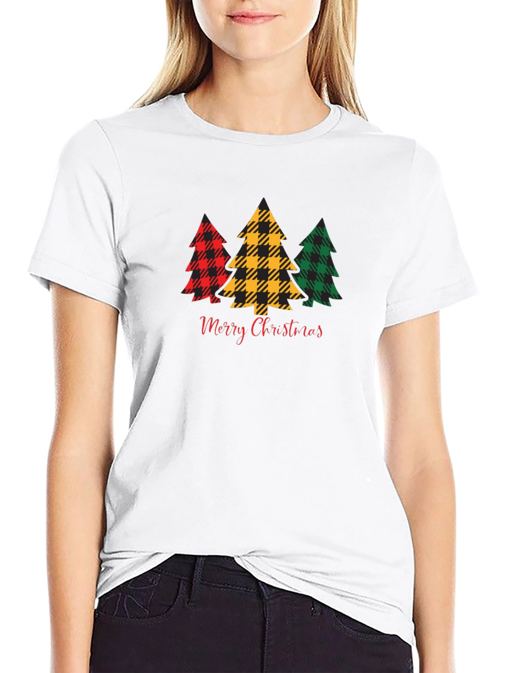 Plaid Christmas Tree Graphic Tee