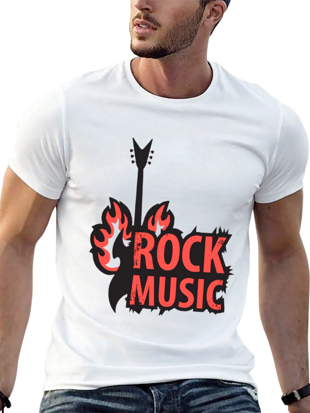 Rock Music Black Graphic Tee