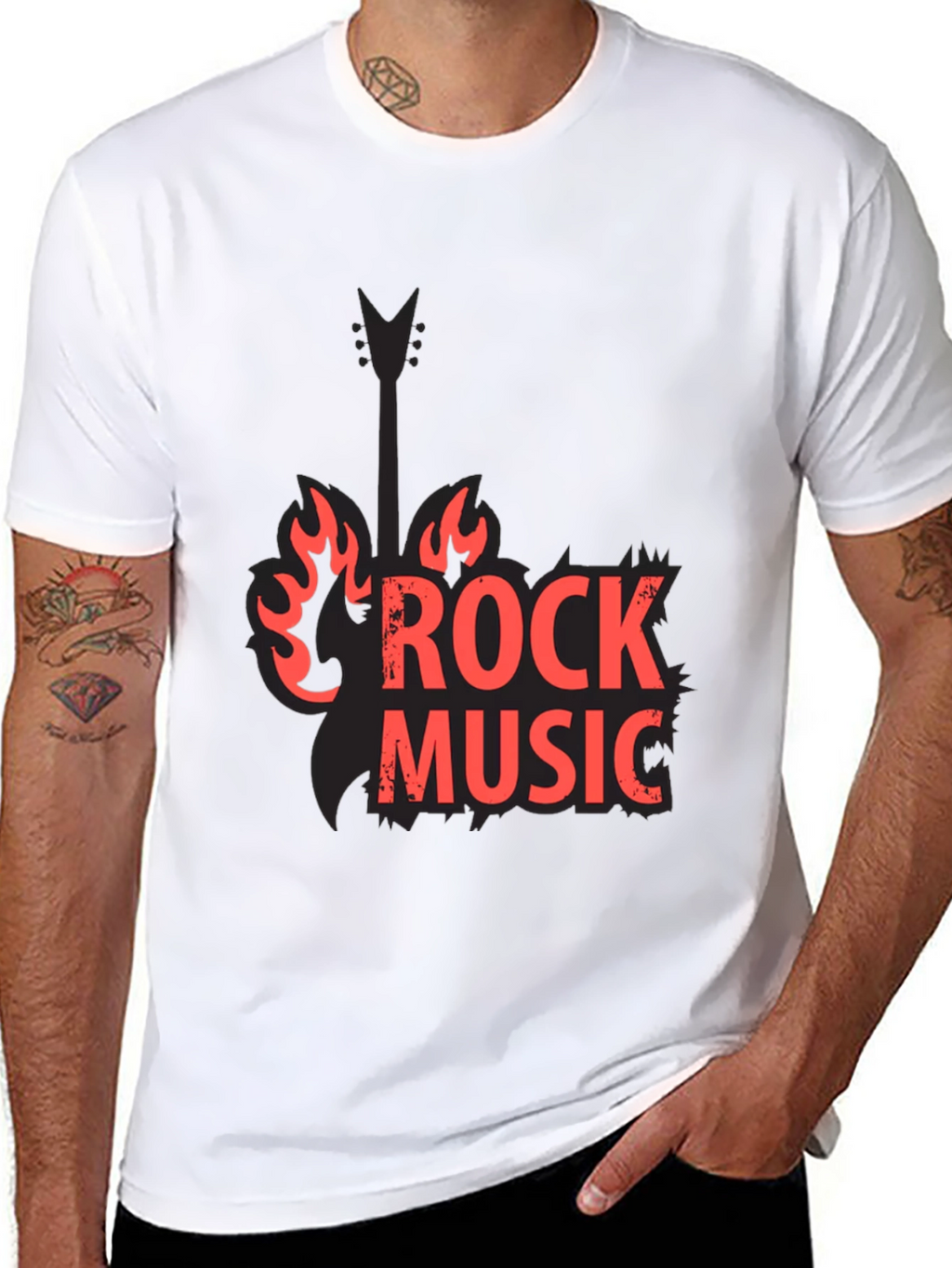 Rock Music Black Graphic Tee