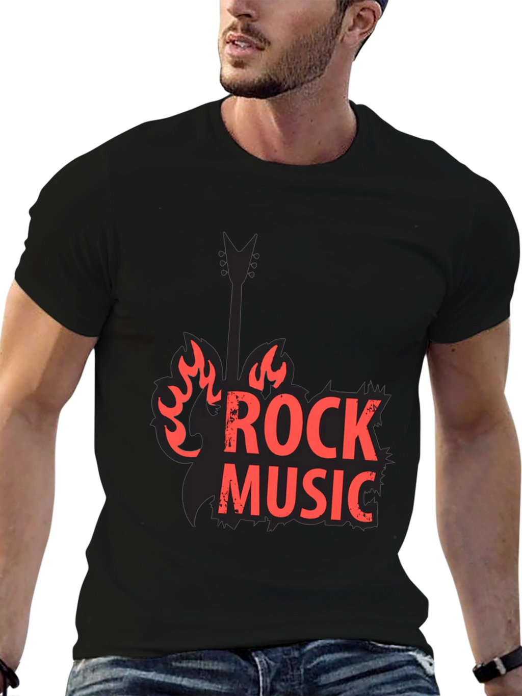 Rock Music Black Graphic Tee