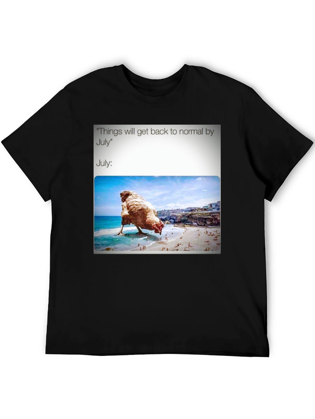 Humorous July Chicken Meme Graphic Tee