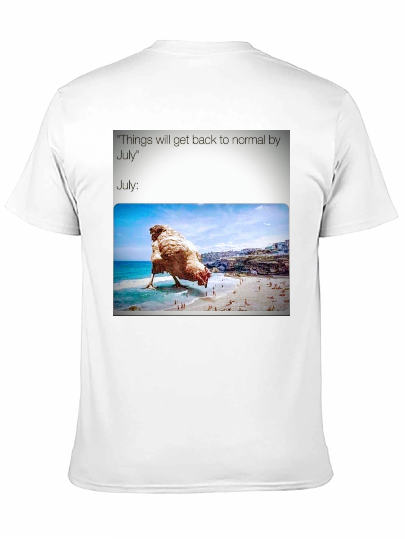 Humorous July Chicken Meme Graphic Tee