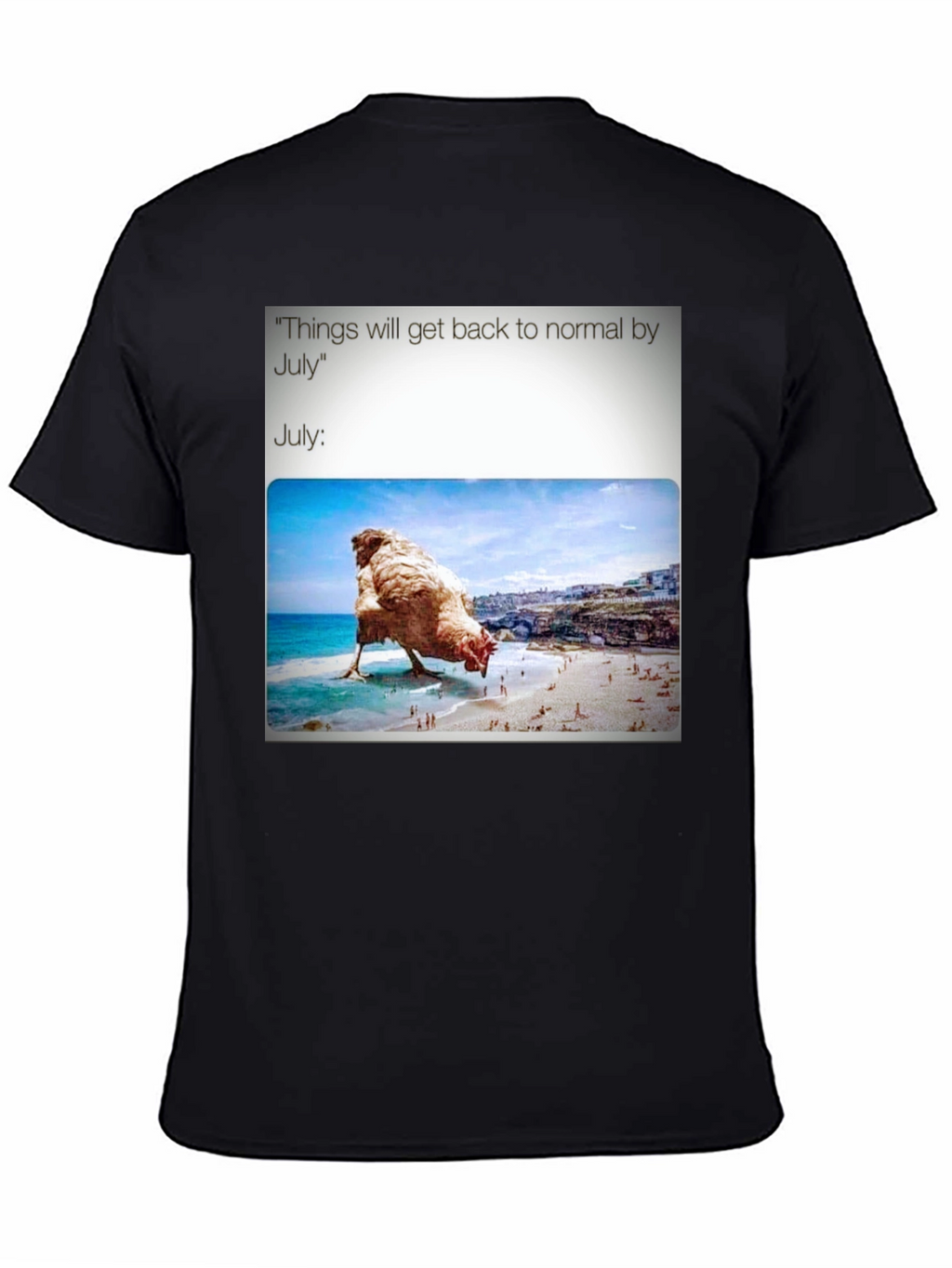 Humorous July Chicken Meme Graphic Tee