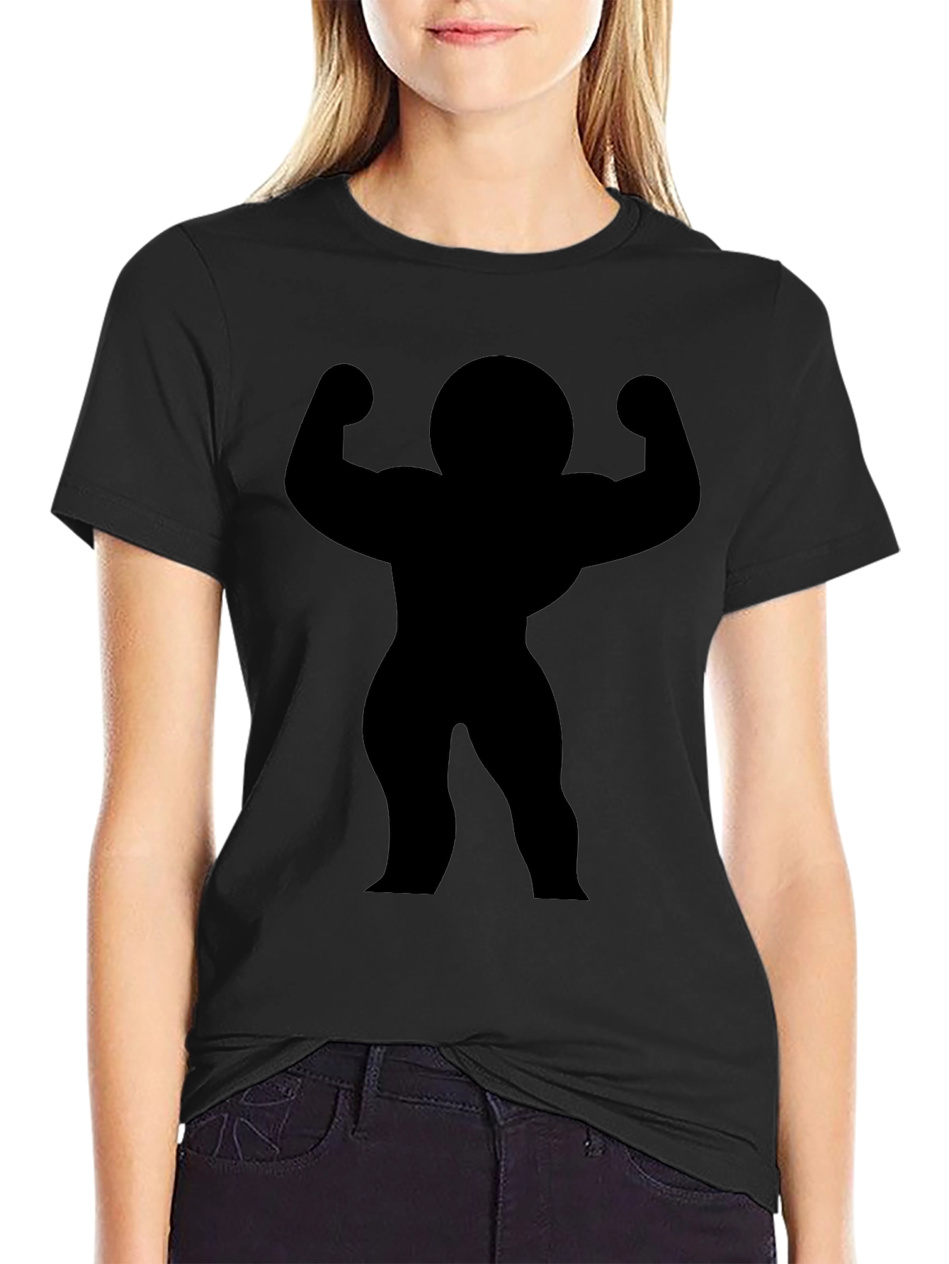 Black Muscle Man Silhouette T-Shirt
